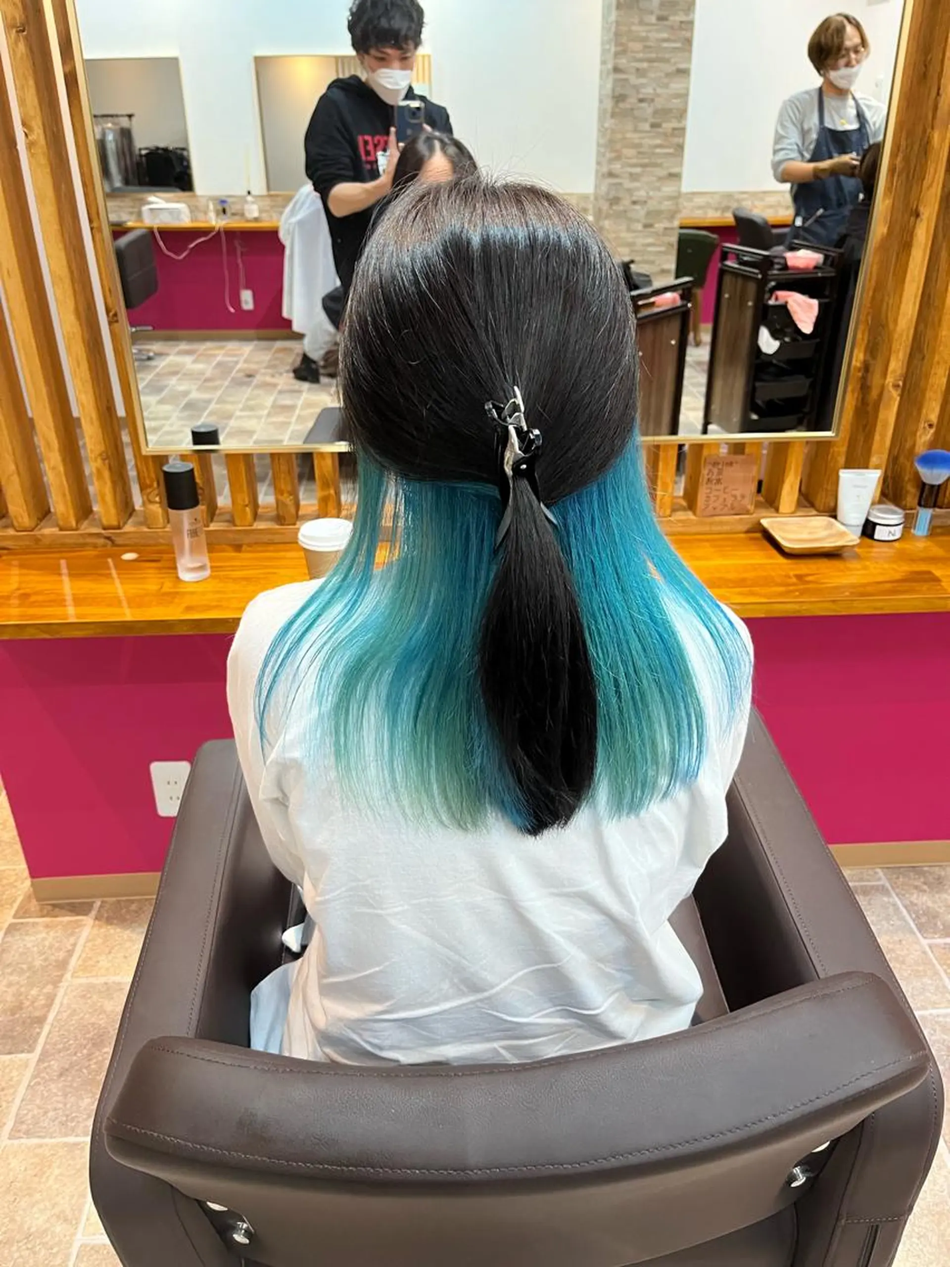 ミディアム カラー ヘアカラー&縮毛矯正 STAR☆RIVERのヘアスタイル