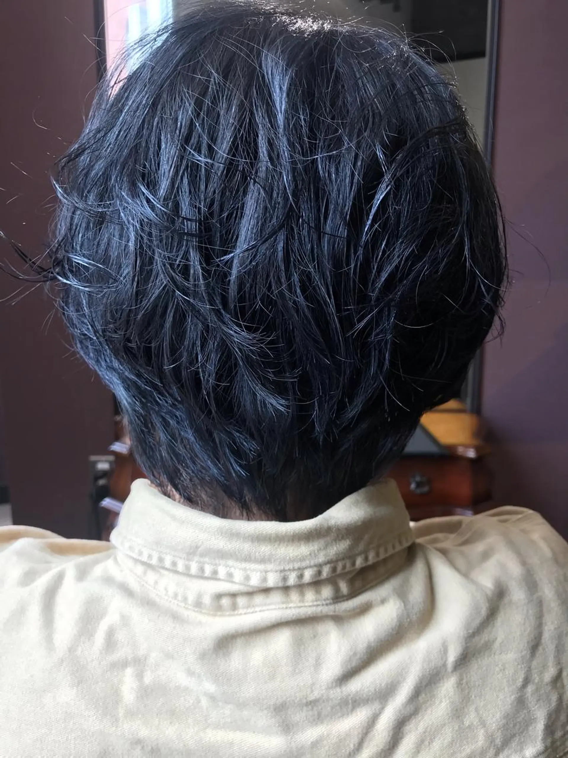 ショート カラー 黒髪 ブリーチ ブルーカラー ブルーブラック ショートヘア artehair 新小岩のマツエク・マツパデザイン