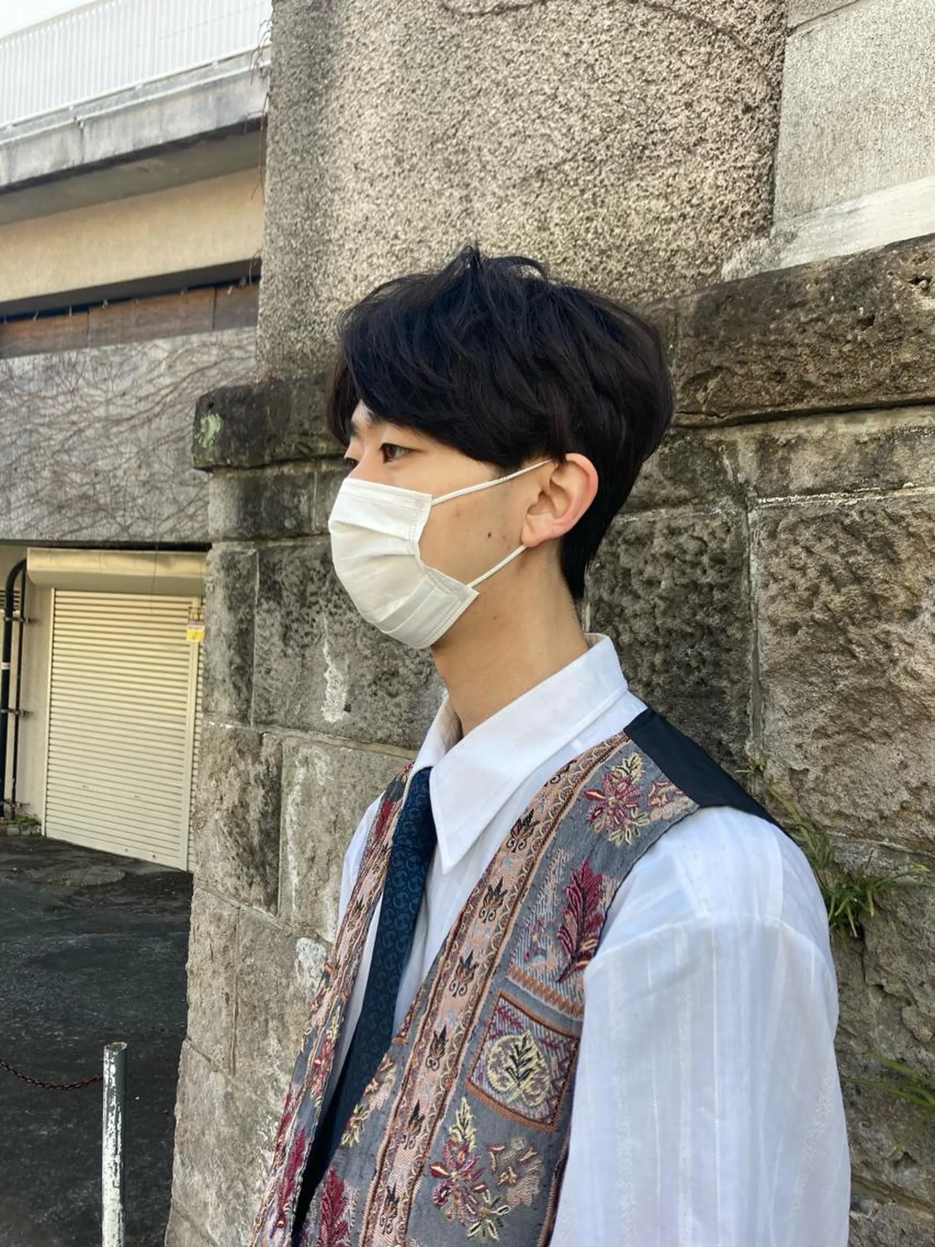 パーマ メンズ センターパート メンズインナーカラー メンズパーマ ✂︎岡根 京花✂︎のヘアスタイル