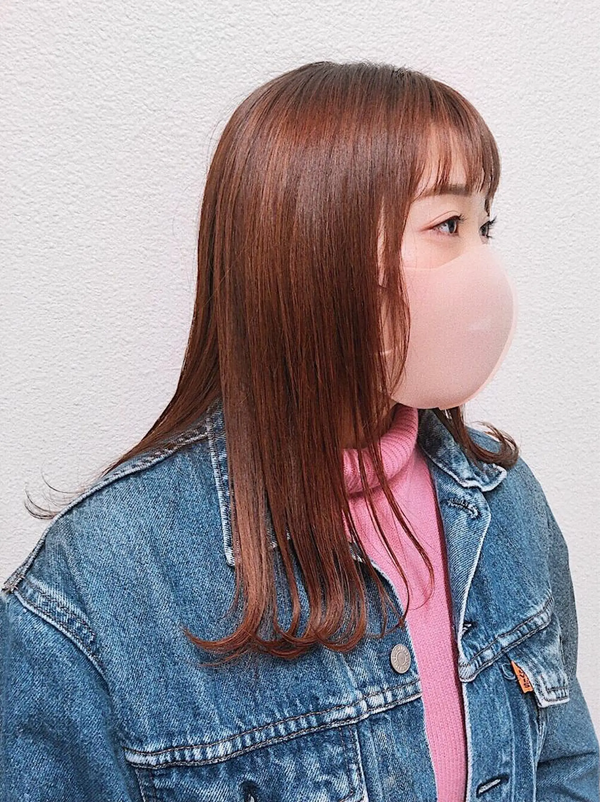 セミロング カラー オレンジ ヘアカラー 🌼こやま かおり🌼のヘアスタイル