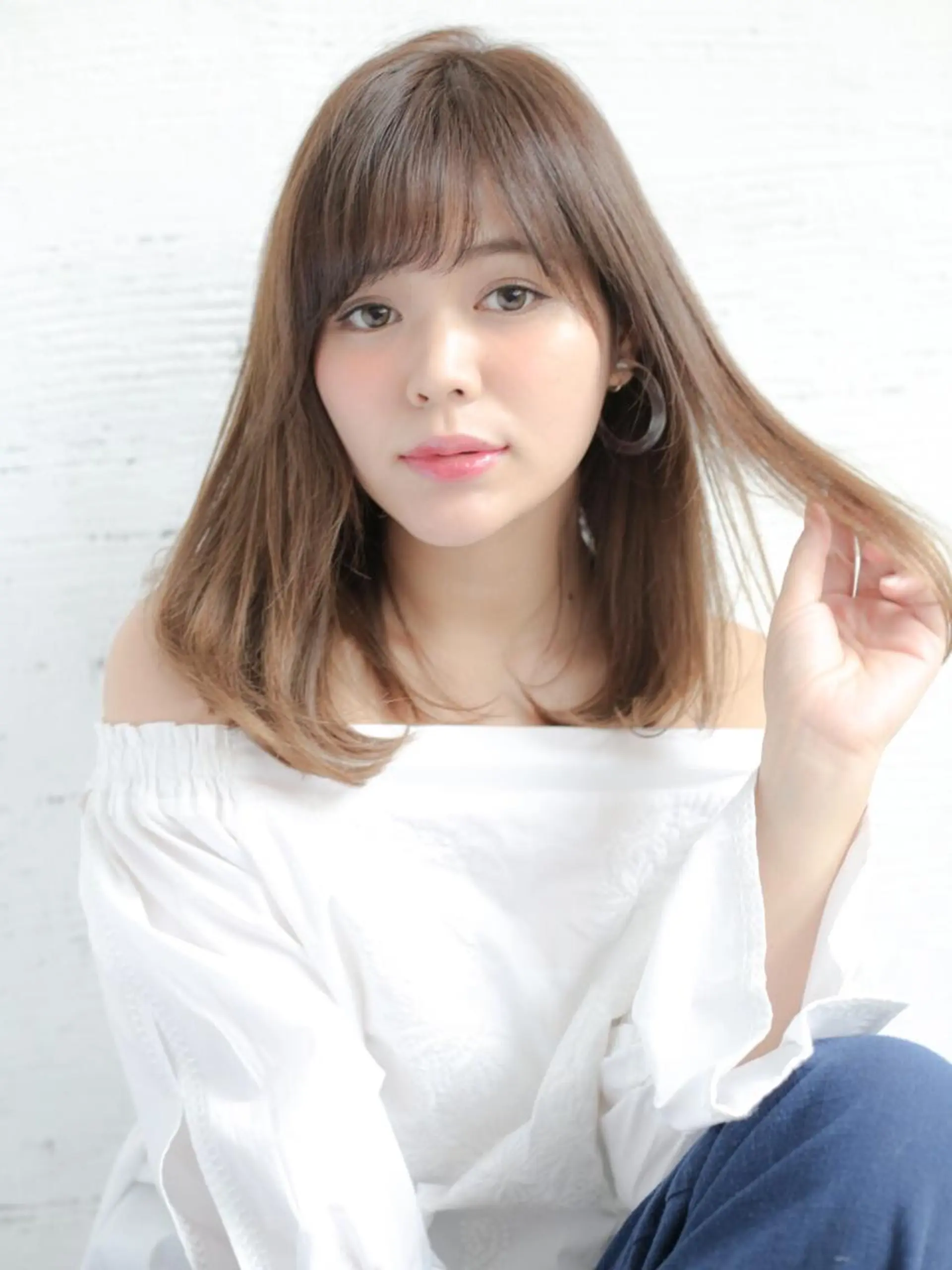 ミディアム カラー パーマ 野崎 ひかりのヘアスタイル