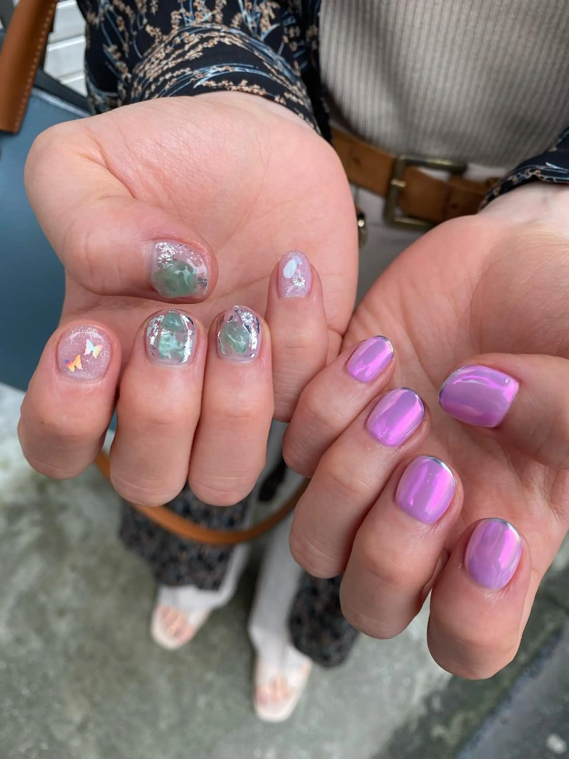 ネイル オーロラネイル フレンチネイル 氷ネイル・うるうるネイル ニュアンスネイル 🌼大西洋子 laughl🌼のネイルデザイン