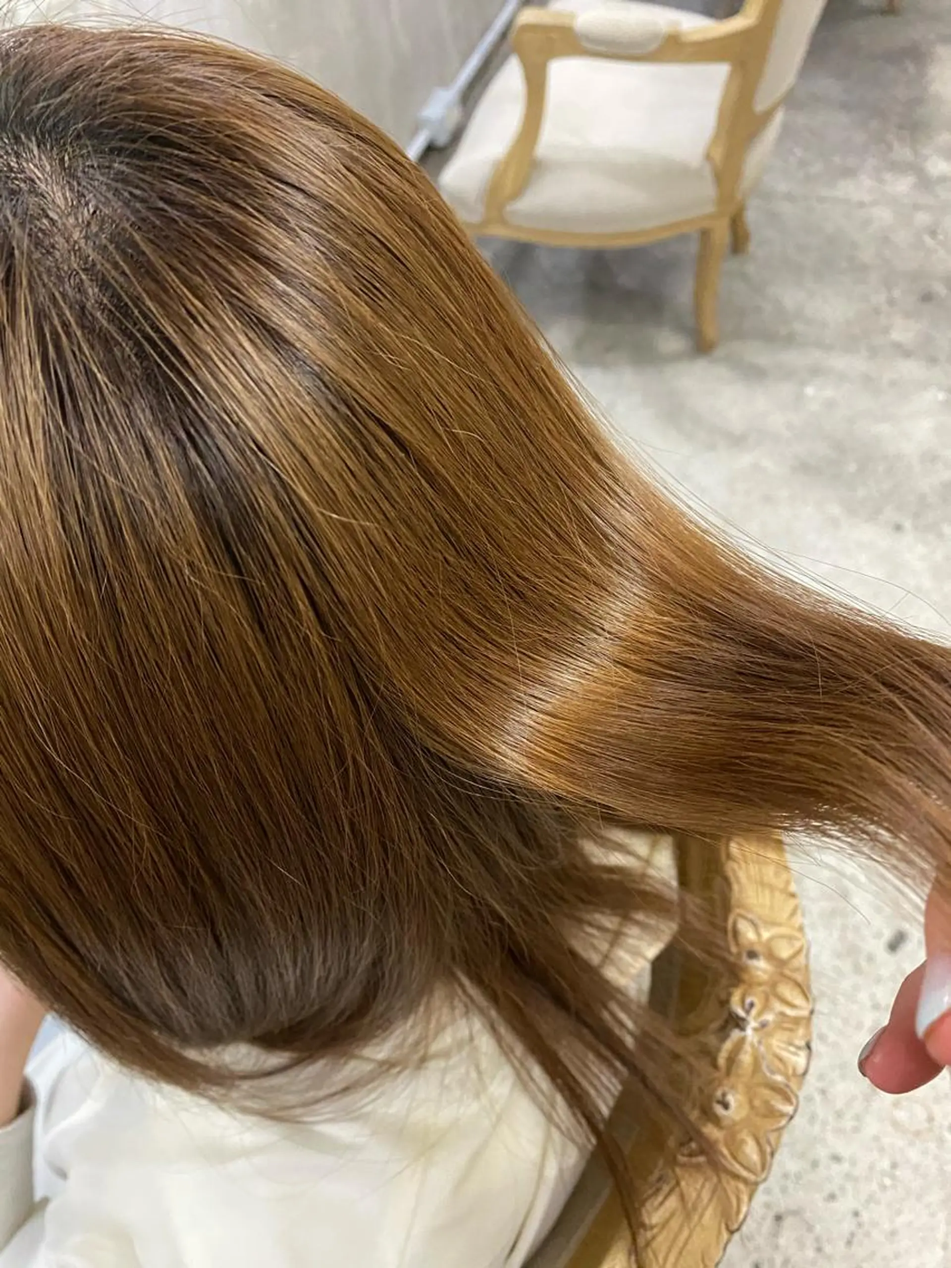 セミロング カラー ブリーチ お任せヘア☘️☘️ 及川渚のヘアスタイル