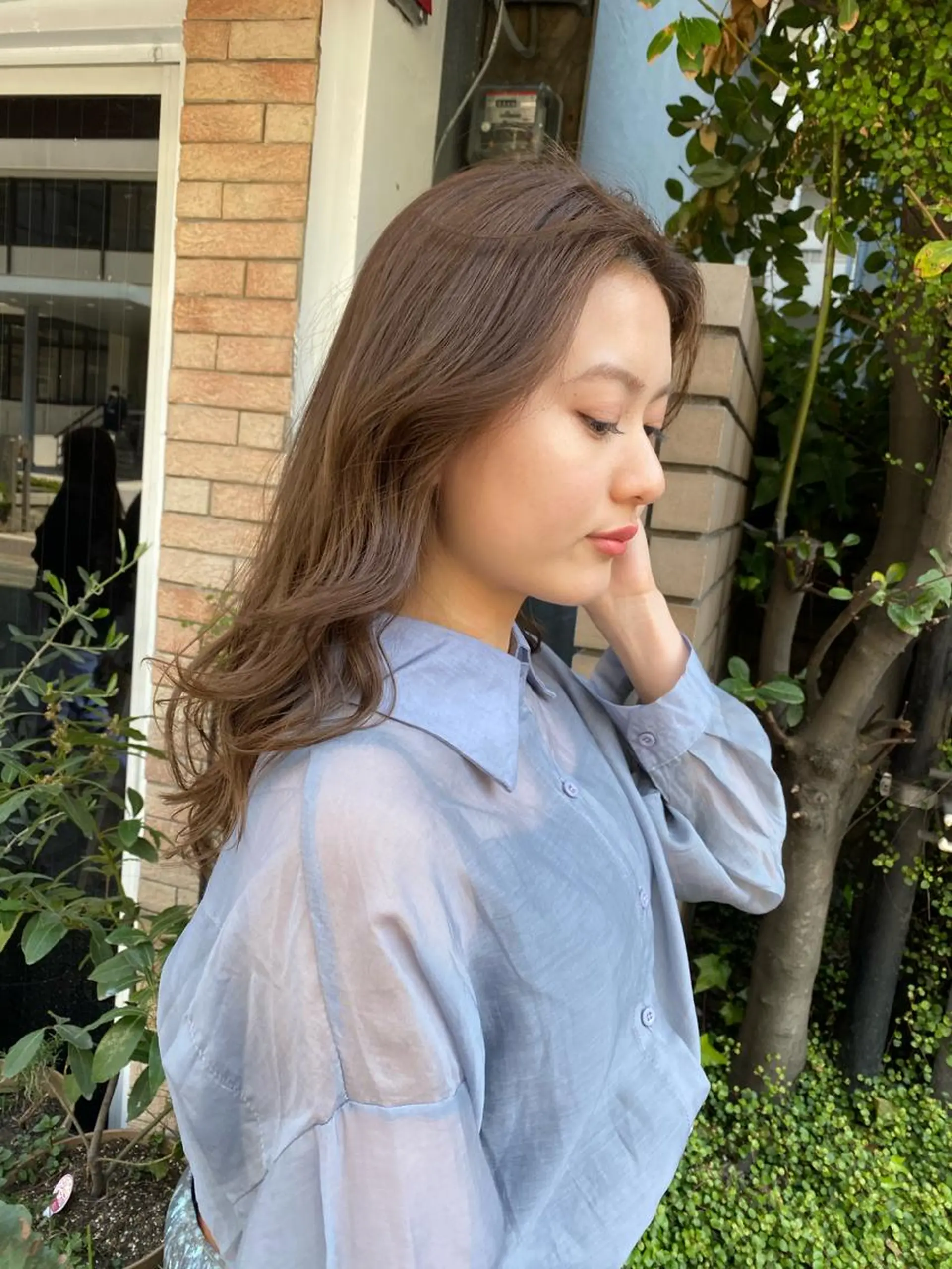 ロング カラー グレージュ レイヤーカット カット ヘアカラー トリートメント Pia ツボイ ケイタのヘアスタイル