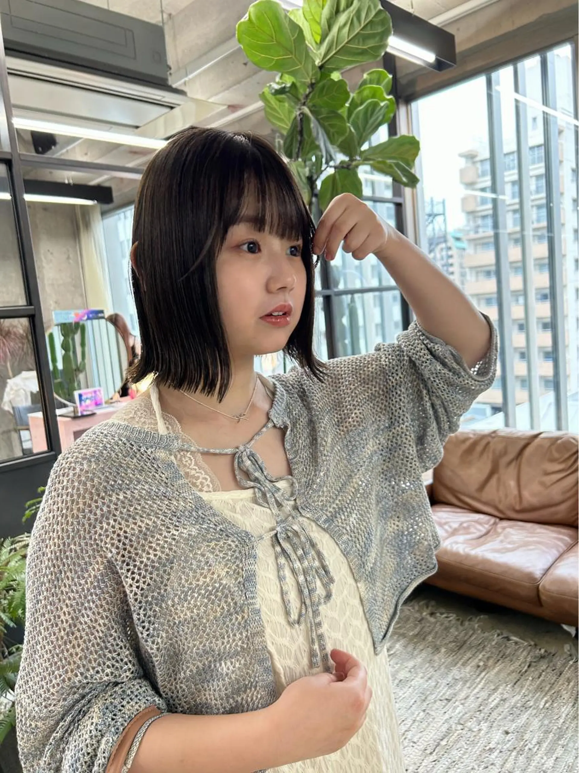 ミディアム カラー オリーブカラー ボブ 似合わせカット 外ハネヘア maho/垢抜け カラー♡パーマのヘアスタイル