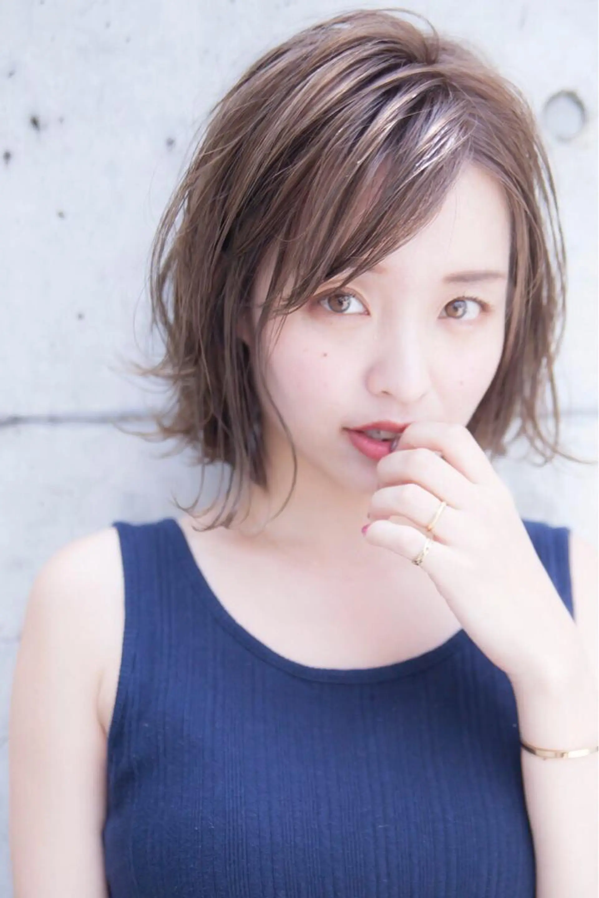 ミディアム カラー パーマ 💘透明感カラー💘 沖本 将宏のヘアスタイル