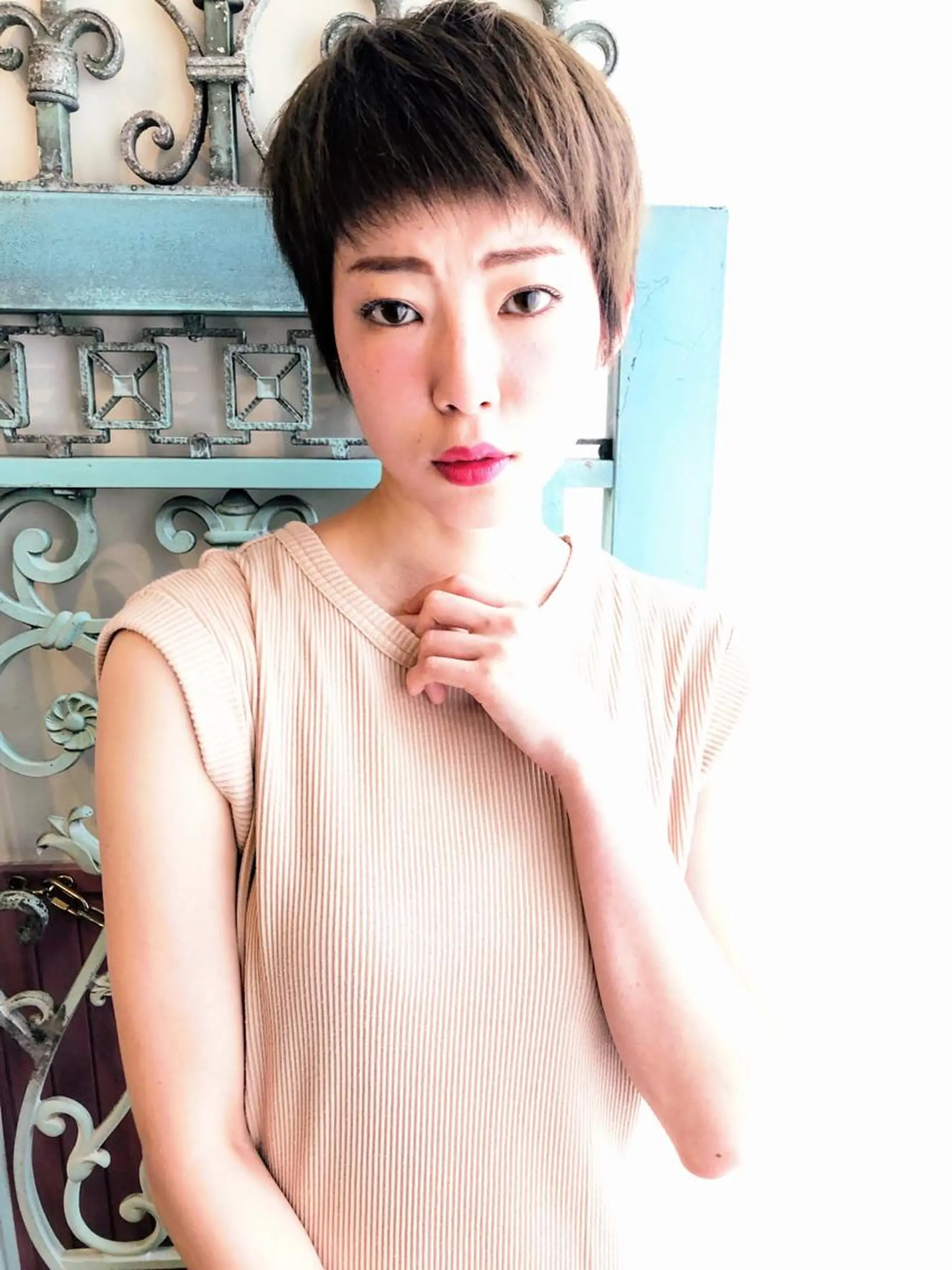 ショート カラー パーマ ヘアアレンジ メンズ カット ヘアセット 表参道Lise おおいしおりのヘアスタイル