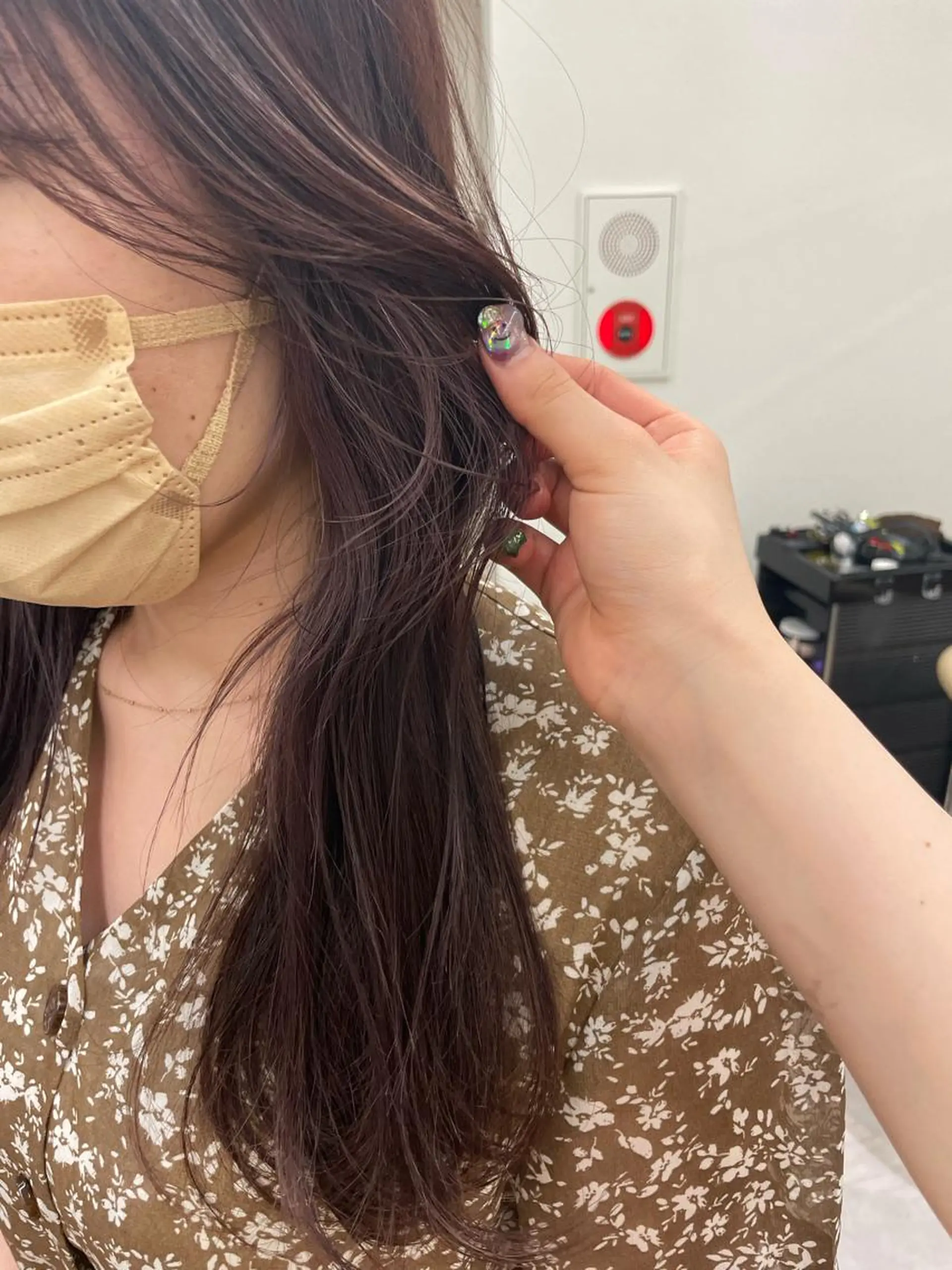 ロング カラー パーマ ヘアアレンジ インナーカラー パープルカラー レイヤー縮毛矯正 ささきすずね💗のヘアスタイル