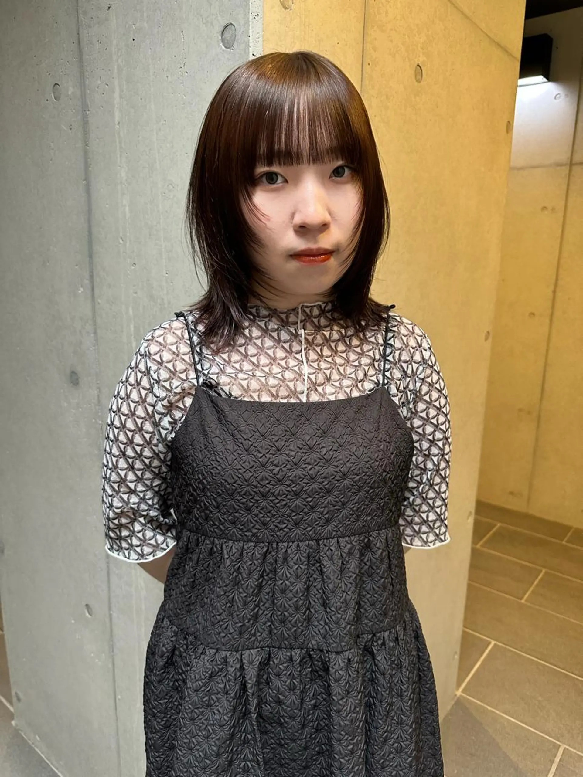 ミディアム カラー カット ヘアカラー トリートメント 似合わせウルフ/ レイヤー/山本祐輔のヘアスタイル