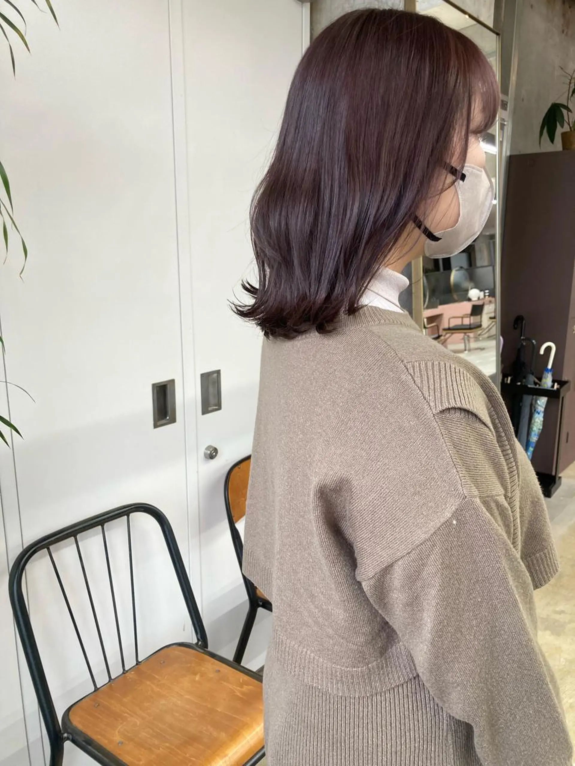 ミディアム カラー グレージュ ピンクカラー カット ヘアカラー トリートメント 小木曽智美 /ボブ/ショートのヘアスタイル