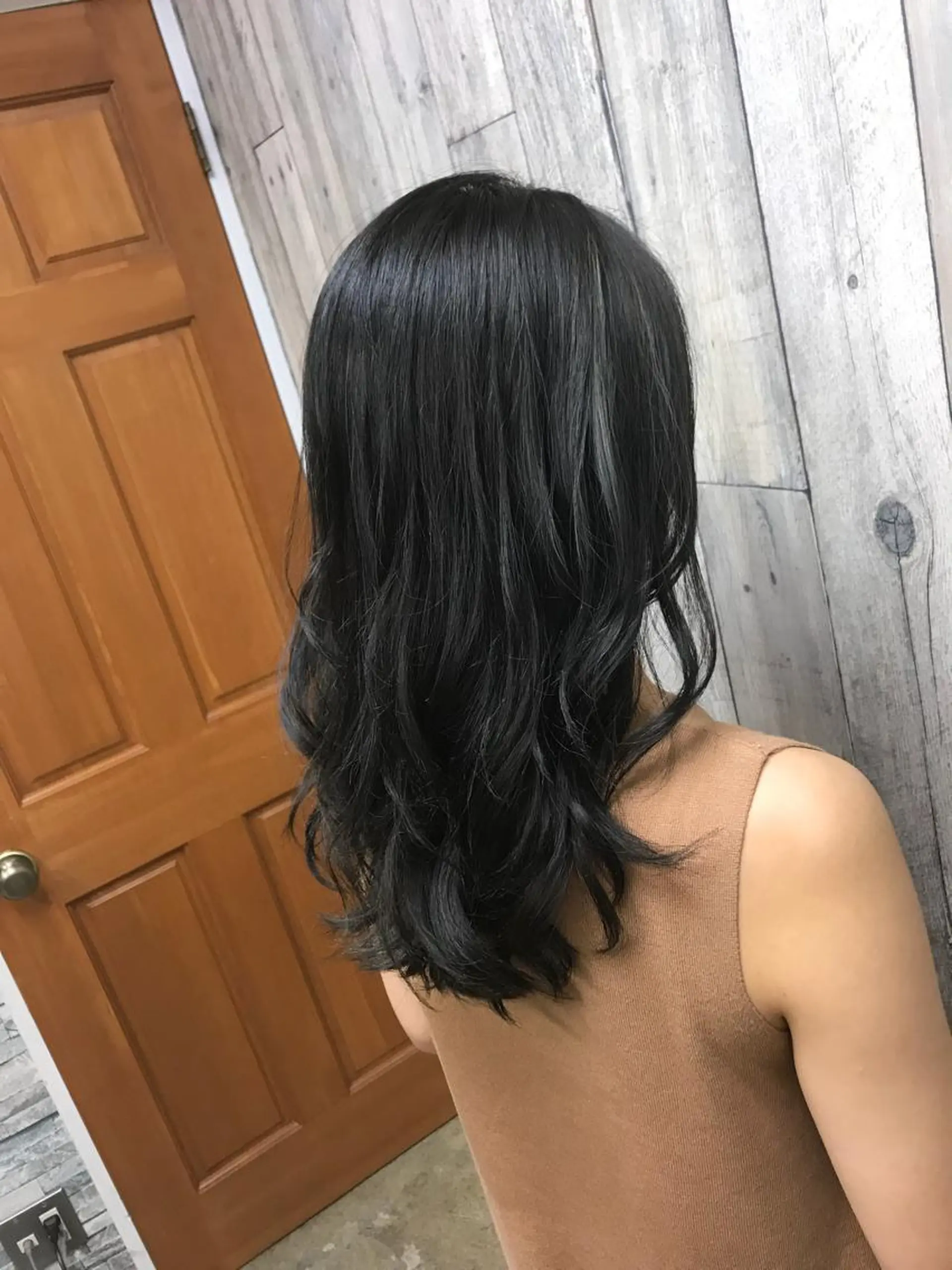 セミロング カラー パーマ ヘアアレンジ メンズ キッズ メンズハイライト ダークグレー ダークグレージュ グレージュ ハイライトカラー Forest. -髪質改善-のヘアスタイル