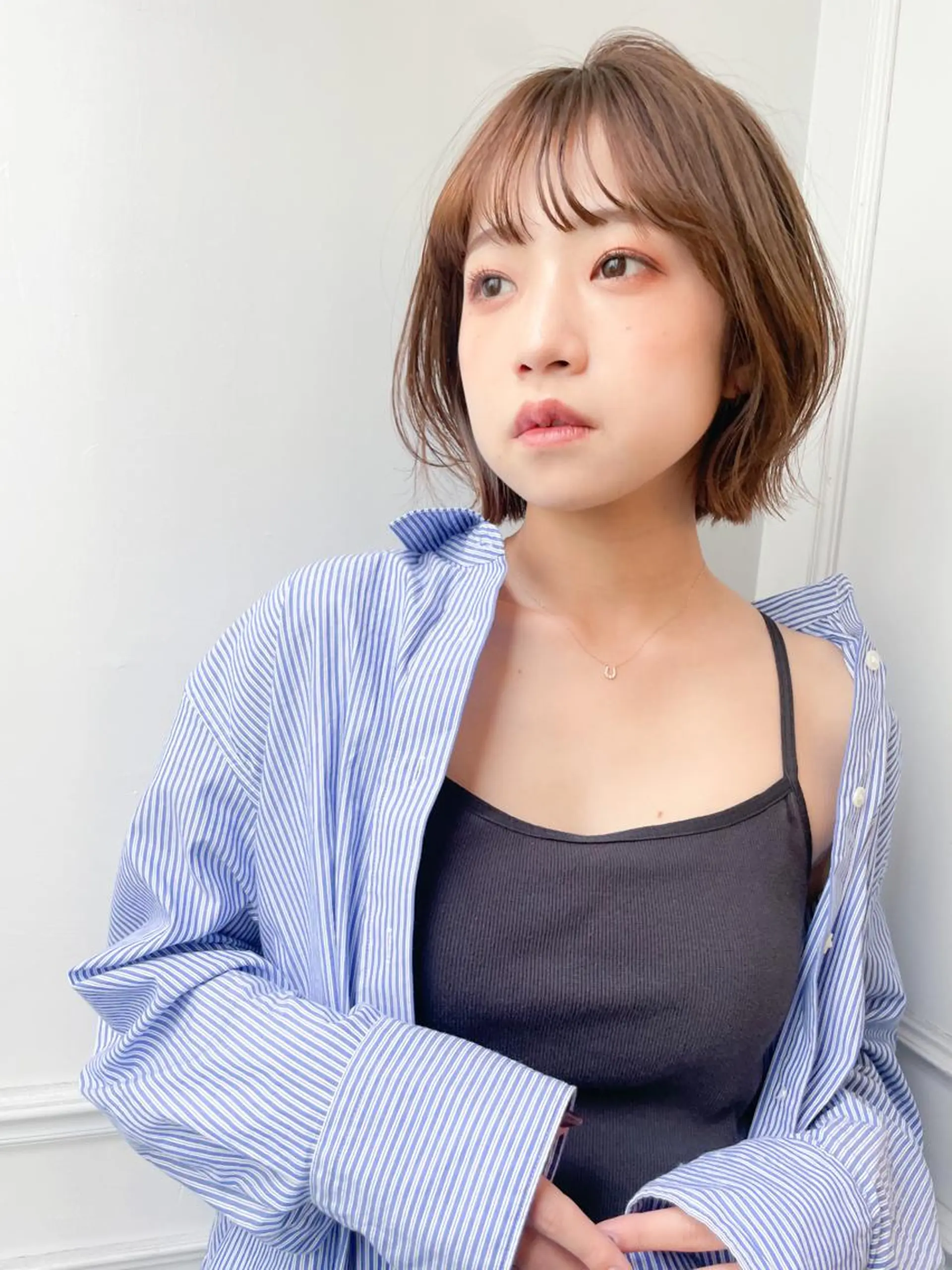 ショート カラー 切りっぱなしボブ ベージュカラー ミルクティーベージュ ボブ カット ヘアカラー ✨カラー支持No.1 🧸ワキ カナコ🧸のヘアスタイル