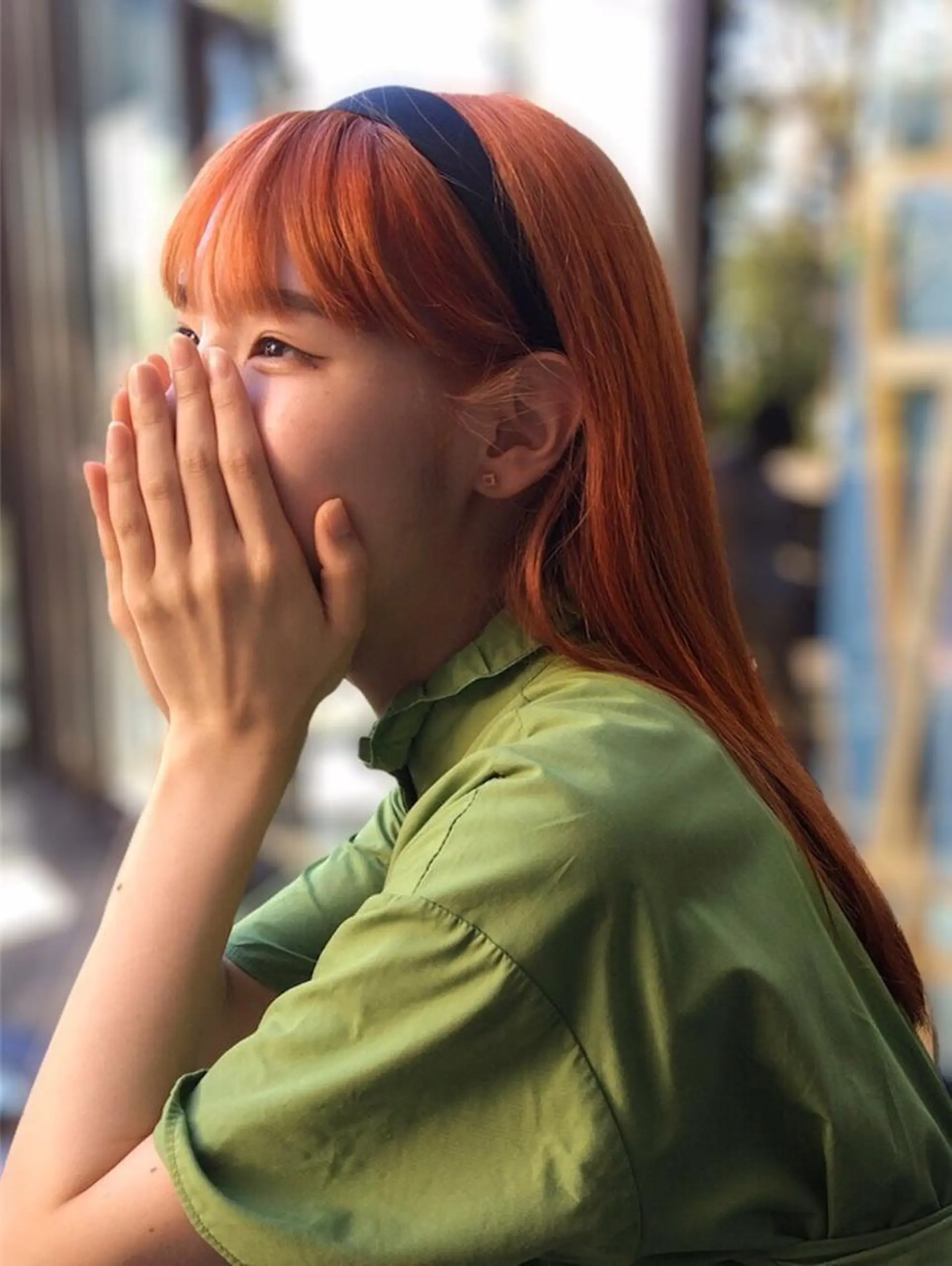 ミディアム カラー メンズ メンズブリーチ ブリーチ ケアブリーチ ダブルカラー オレンジ ヘアカラー トリートメント THE./ブリーチ 透感カラー/髪質改善のヘアスタイル