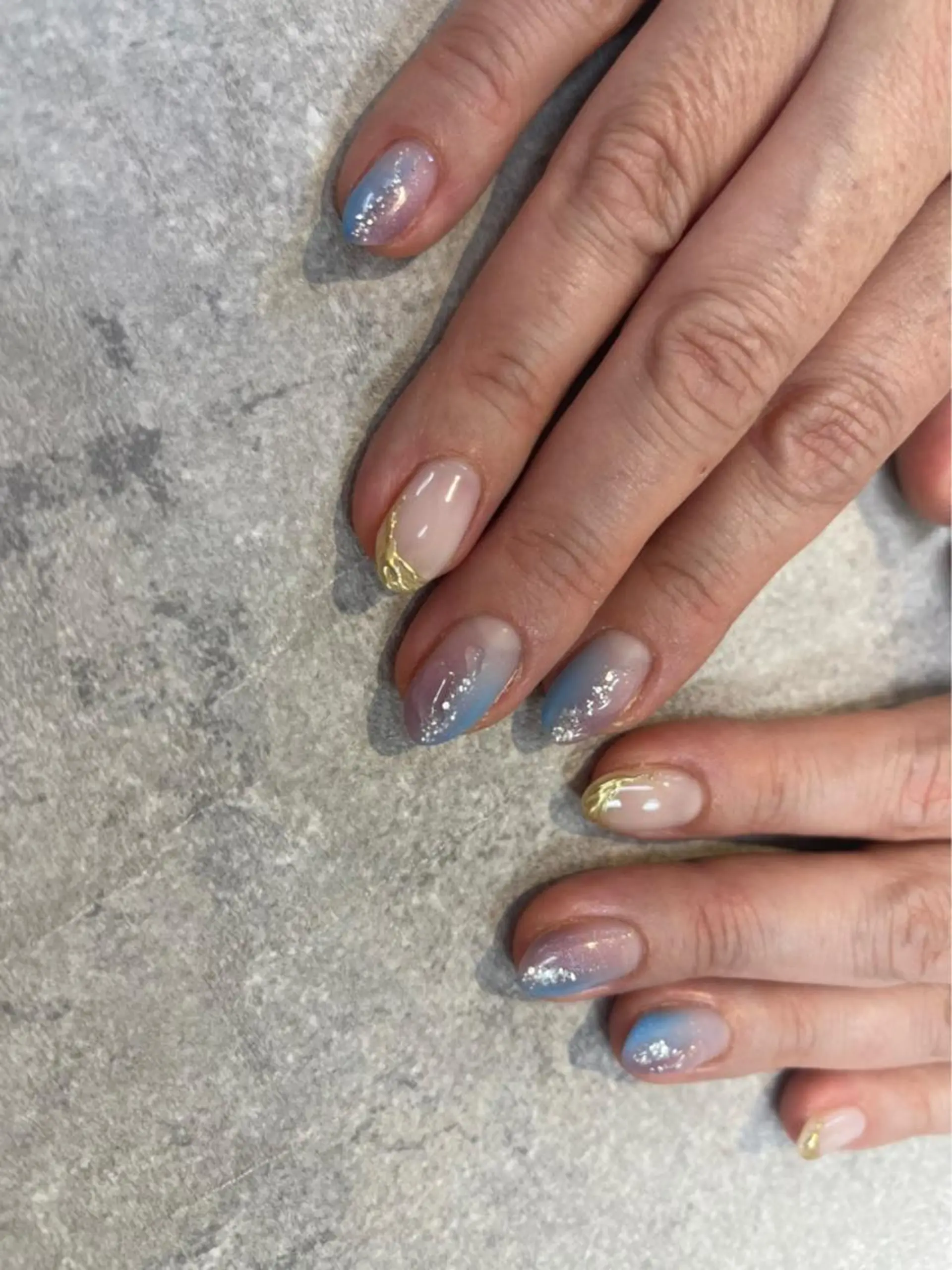 ネイル アートネイル フレンチネイル ジェルネイル ガラスフレンチ グラデーション FASTNAIL PLUS 新宿店のネイルデザイン