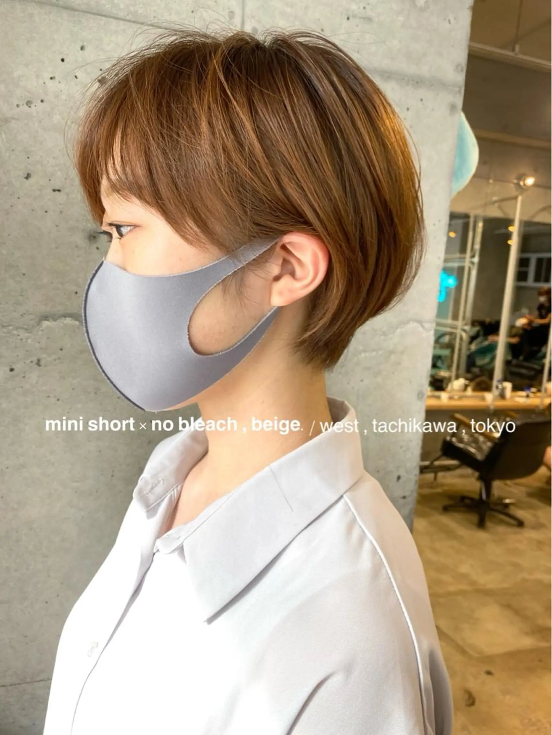 ショート カラー ハンサムショート 丸みショート ベージュカラー ブリーチ ブリーチなしカラー 竹嶌 健吾のヘアスタイル