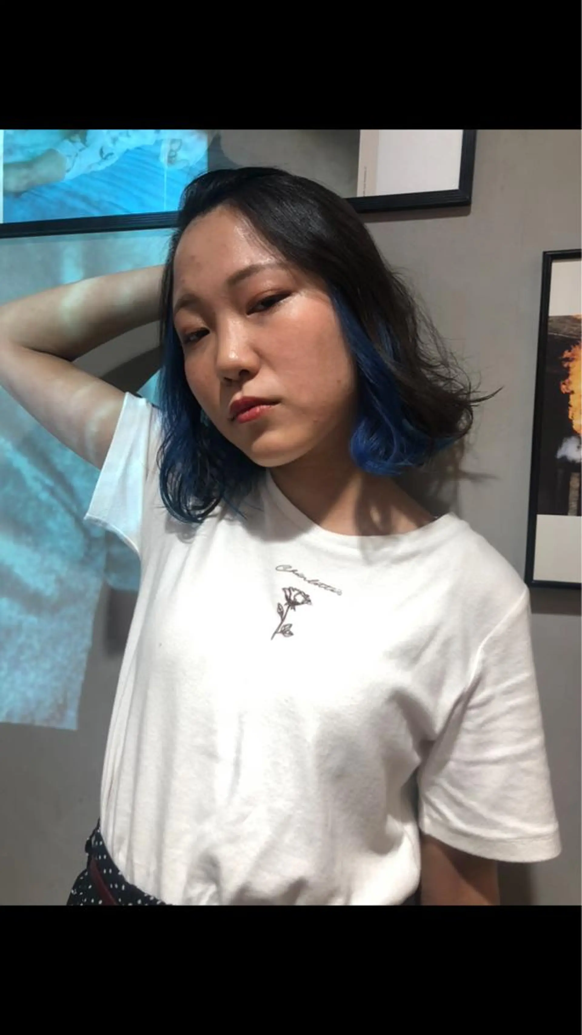 ミディアム カラー ブルーカラー MIYU💋💖 〈XENA渋谷本店〉のヘアスタイル