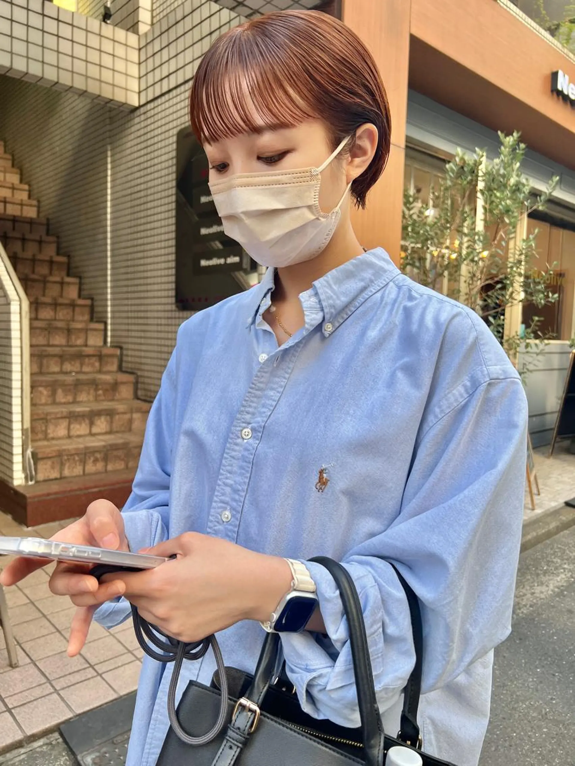 ショート カラー ブリーチ ブリーチなしカラー オレンジ ショートヘア カット ヘアカラー トリートメント 🌿ショート🌿 パーマ🌿淳平のヘアスタイル