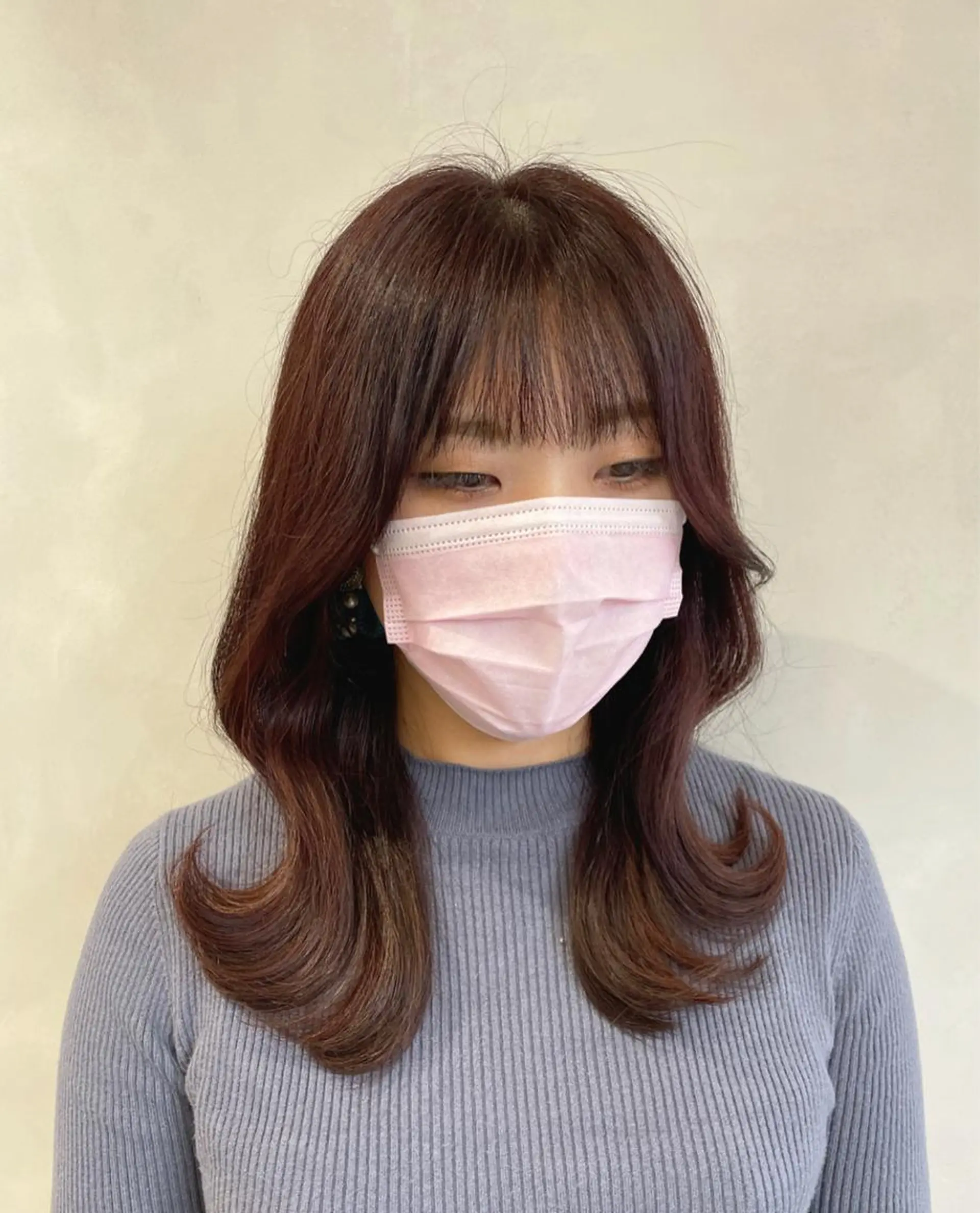 ミディアム 韓国風ヘア レイヤーカット ❤︎︎韓国ヘア❤︎︎ 𝑺𝒉𝒊𝒉𝒐のヘアスタイル