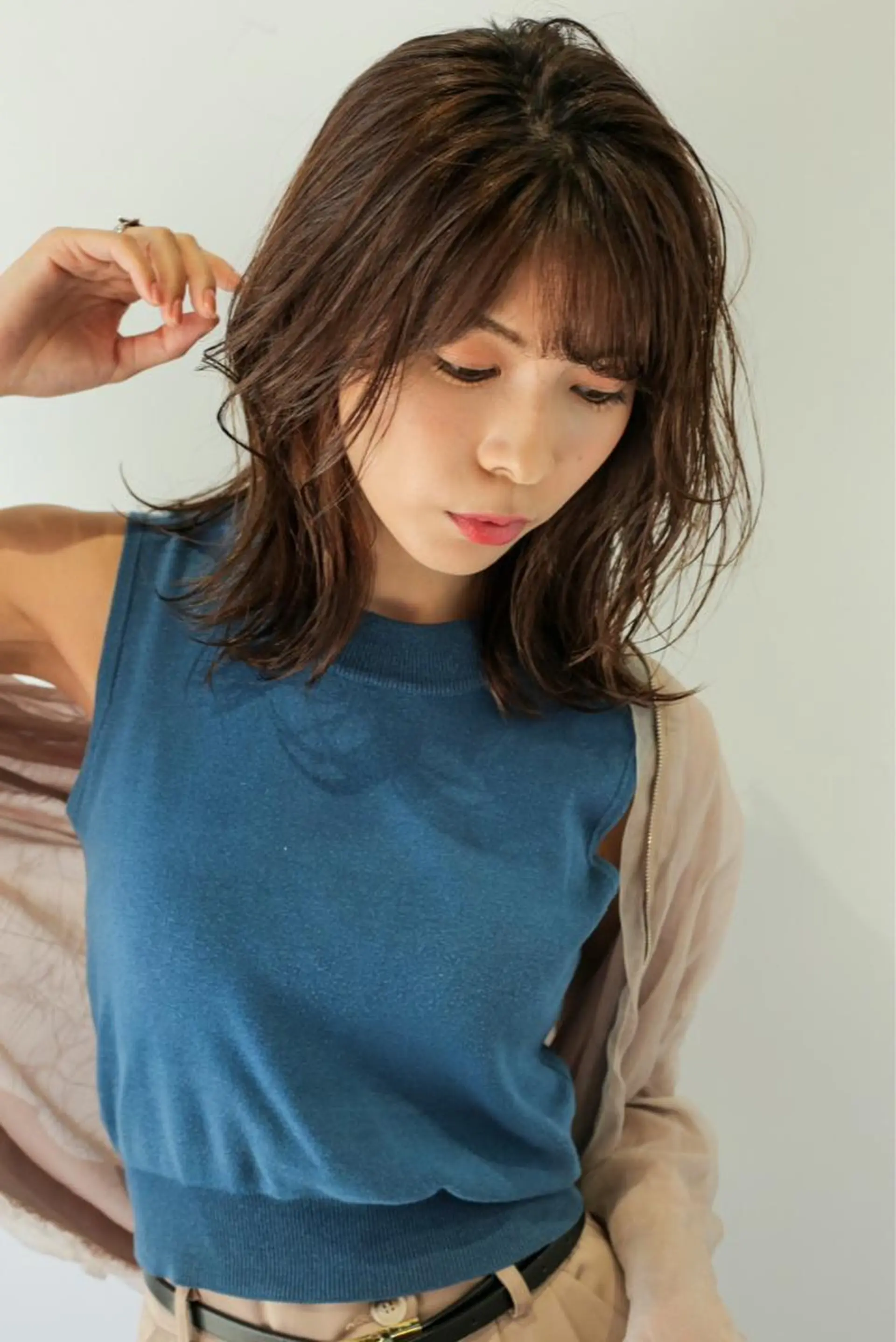 ミディアム カラー ブリーチ ケアブリーチ ダブルカラー イヤリングカラー ハイライトカラー 神戸ボブ✂️ ioe三宮/田 伸佳のヘアスタイル