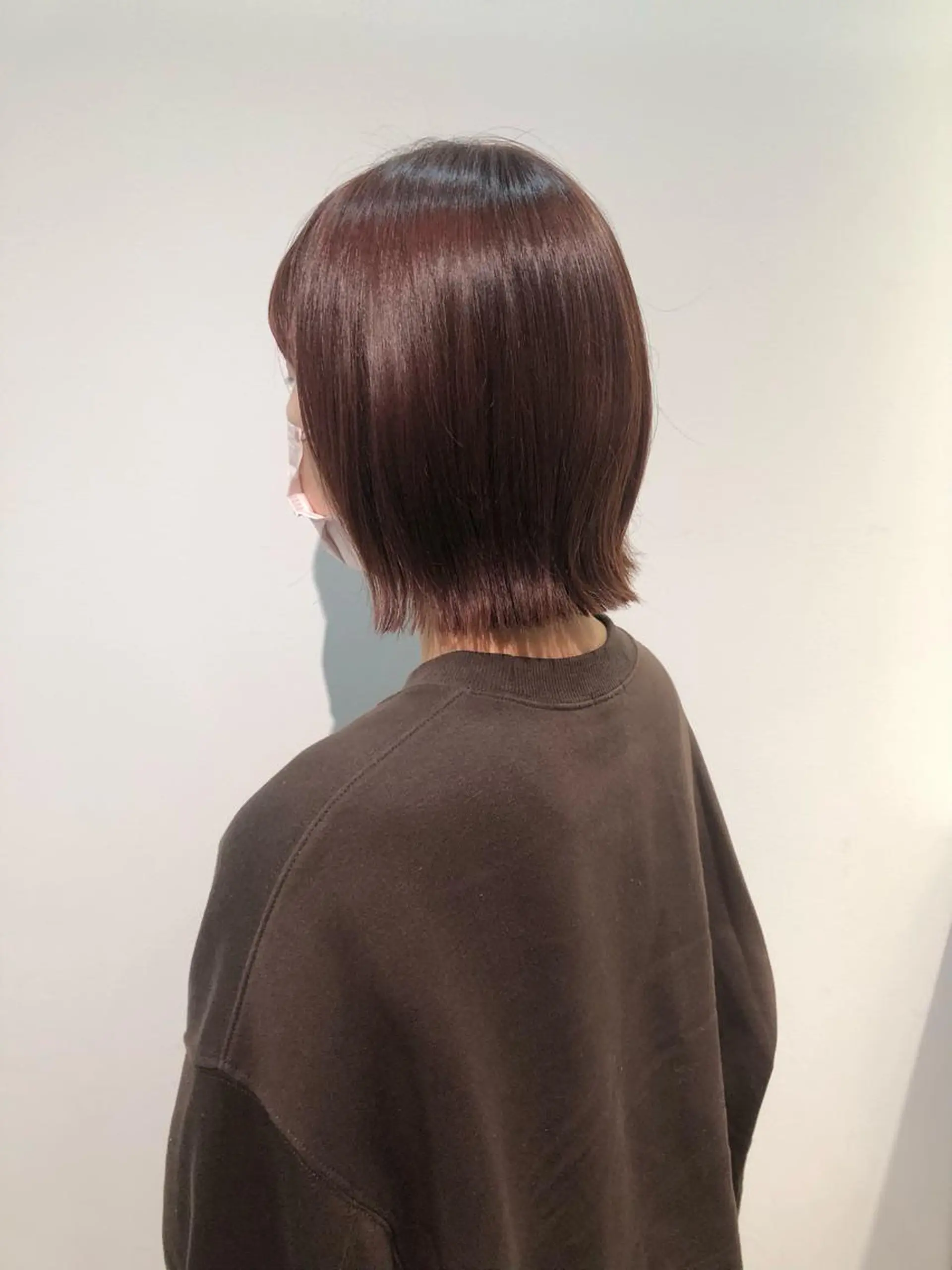 ミディアム カラー ブラウンカラー ピンクカラー ピンクブラウン ボブ 外ハネヘア カット ヘアカラー トリートメント 髪質改善/レイヤー/ お顔まわり/Ami.のヘアスタイル