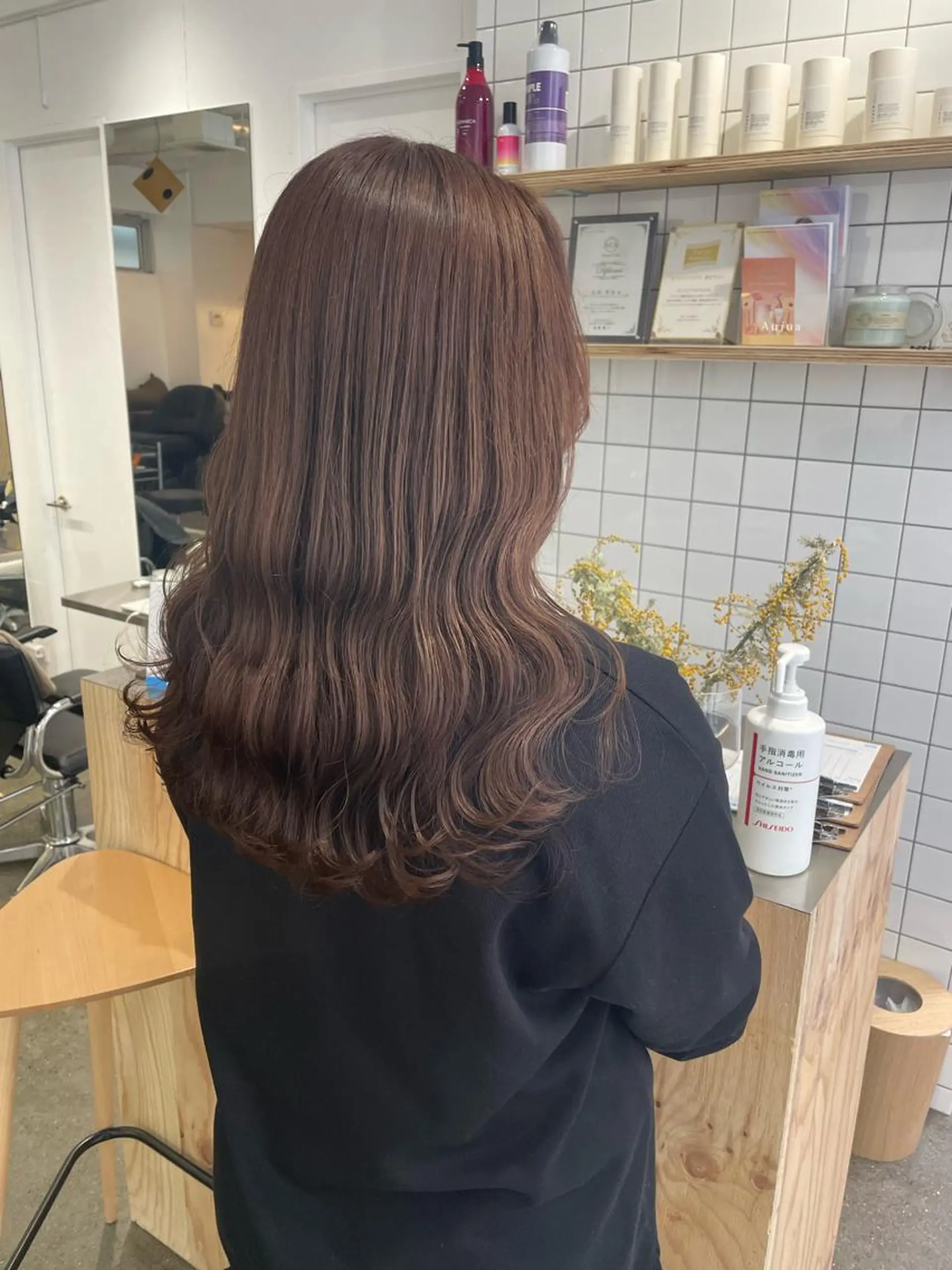 ロング カラー ベージュカラー ブラウンカラー オレンジ オレンジベージュ オレンジブラウン カット ヘアカラー トリートメント ♡🪞韓国スタイル/ MISATO🪞♡のヘアスタイル