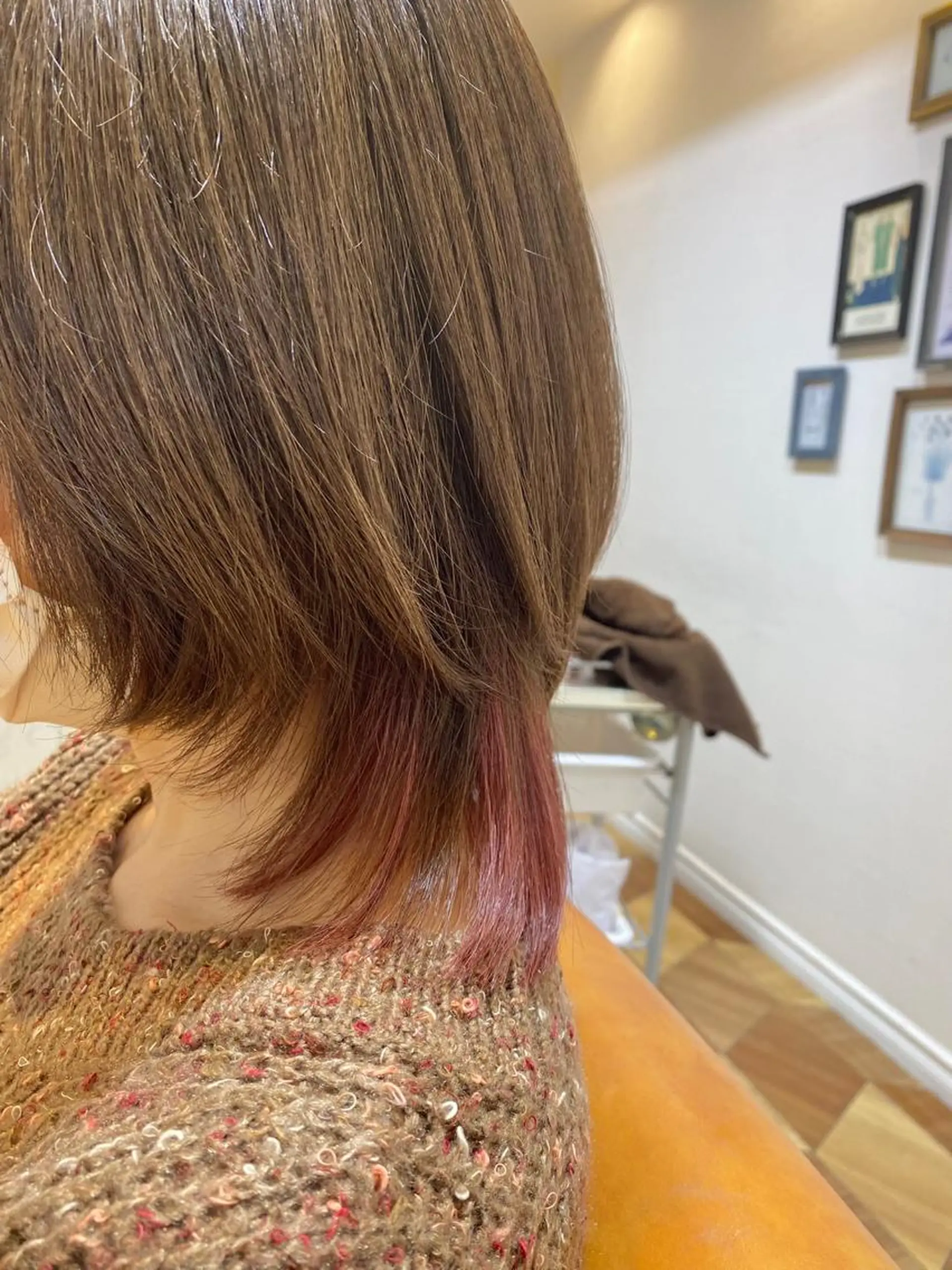 カラー イヤリングカラー インナーカラー 🌸Bob🌸 市井友佳子のヘアスタイル