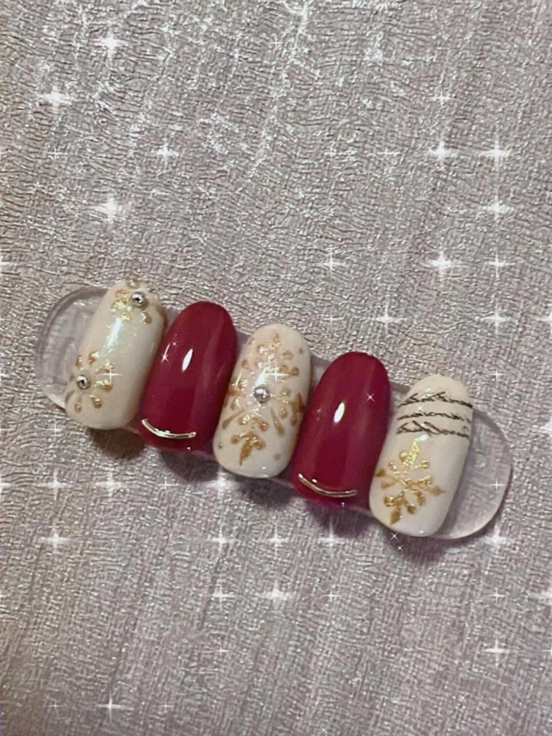 カラー ネイル クリスマス 冬ネイル クリスマス ecru エクリュのネイルデザイン