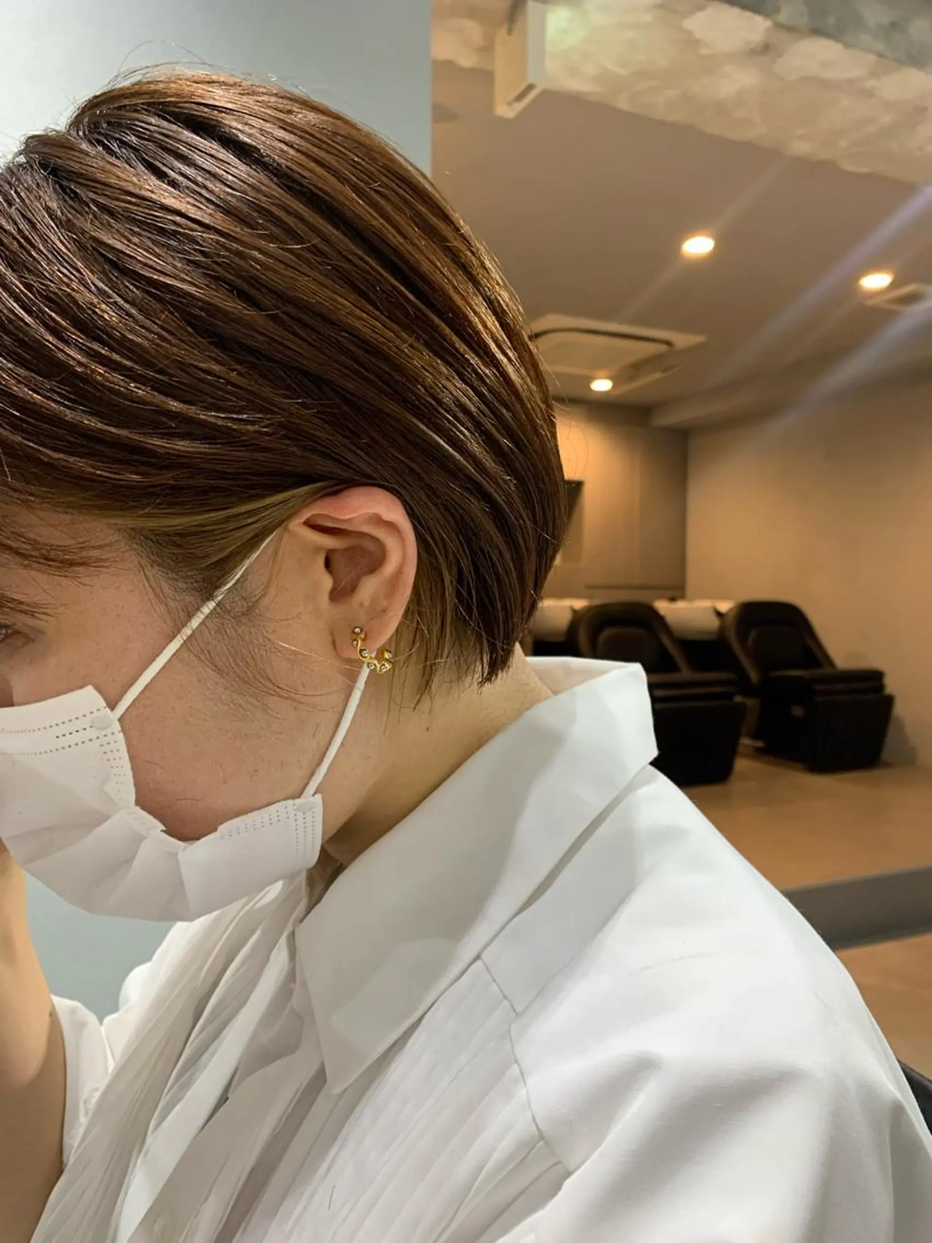 ショート カラー ボブパーマコテ巻き風 パーマNo1深江秀平のヘアスタイル