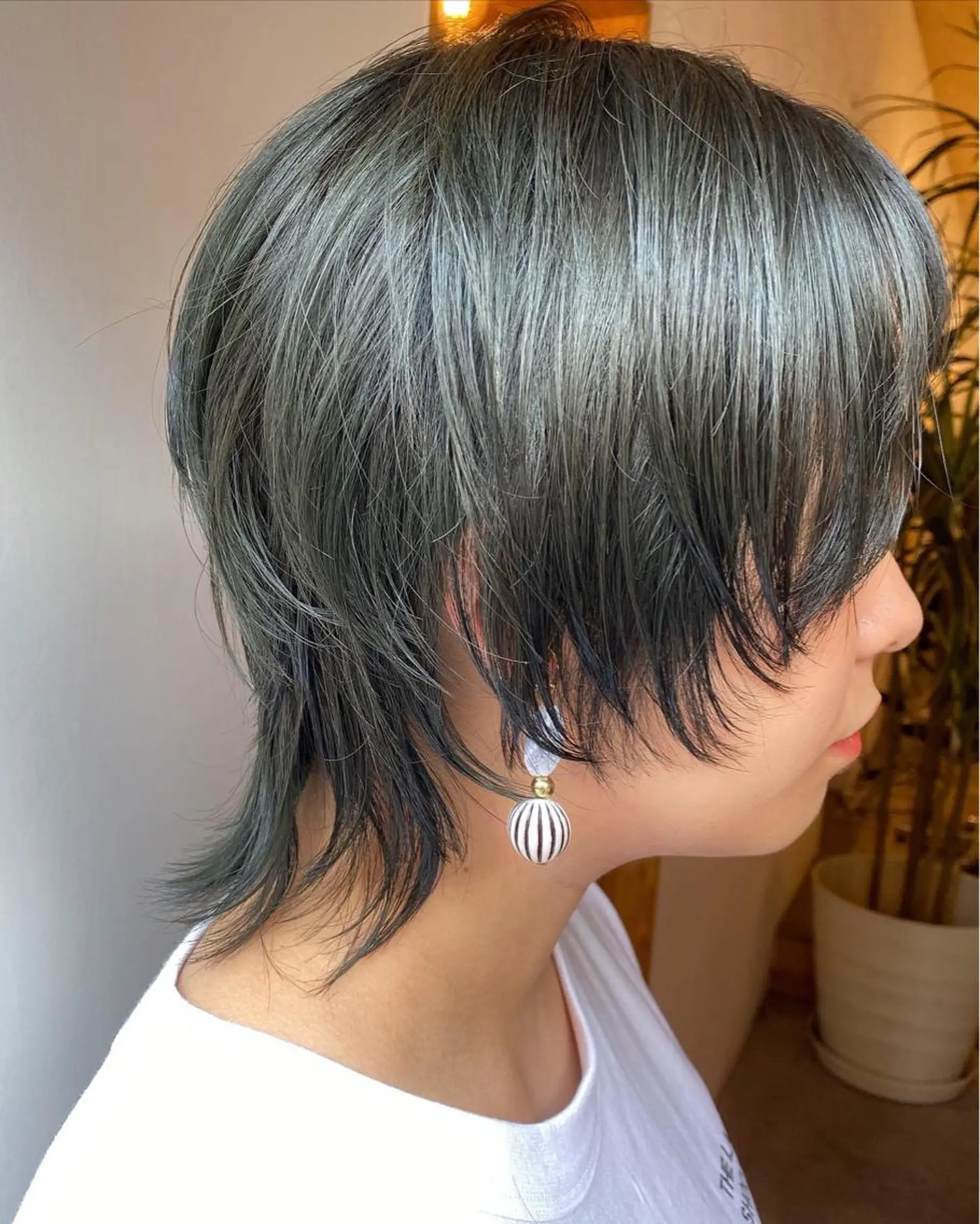 ショート カラー ブルーカラー ブルーグレー ウルフカット カット ヘアカラー 小顔ショート/ボブ/ 川口京佑のヘアスタイル