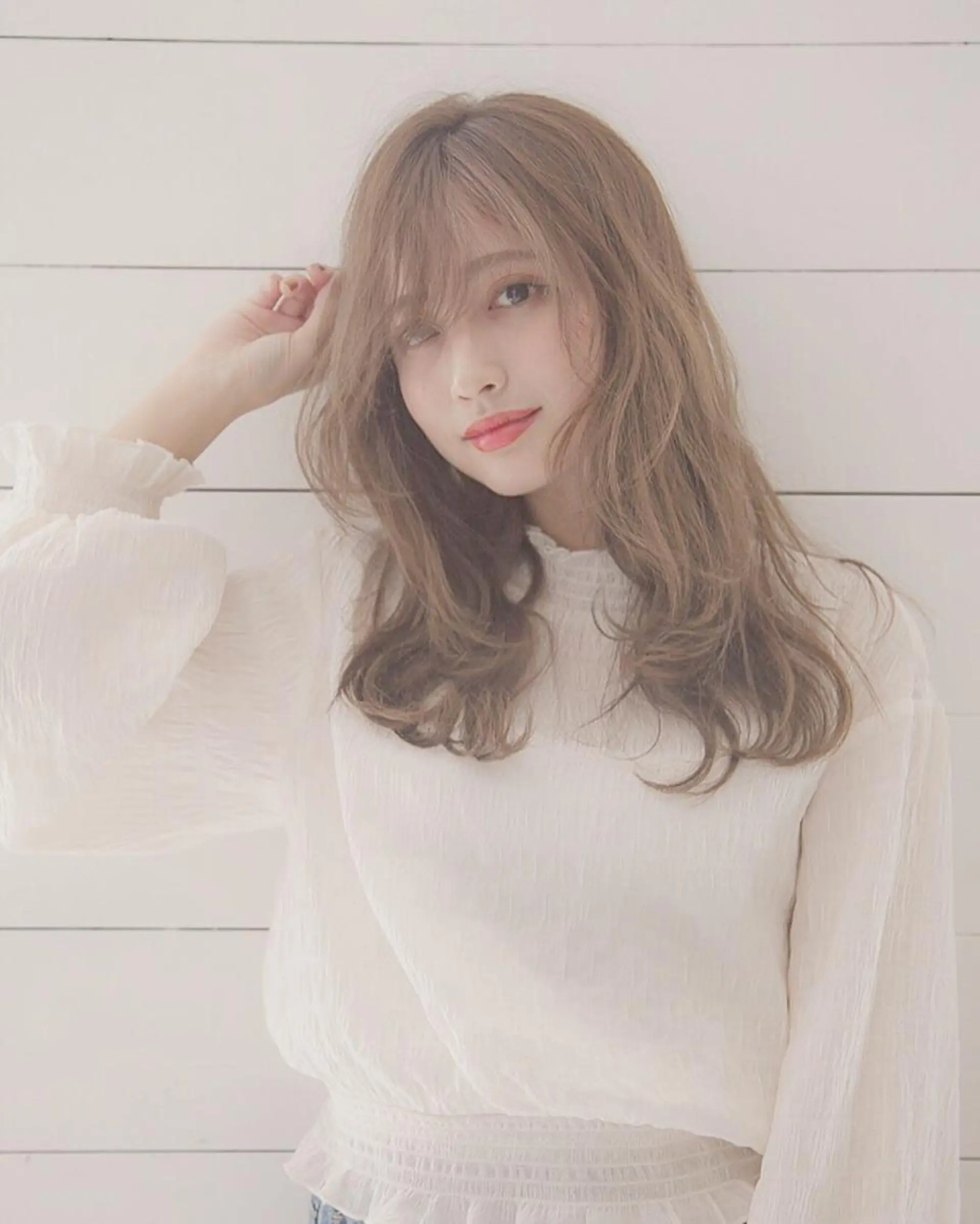 ミディアム カラー ヘアアレンジ 店長/mao/ 前髪/顔周りカットのヘアスタイル