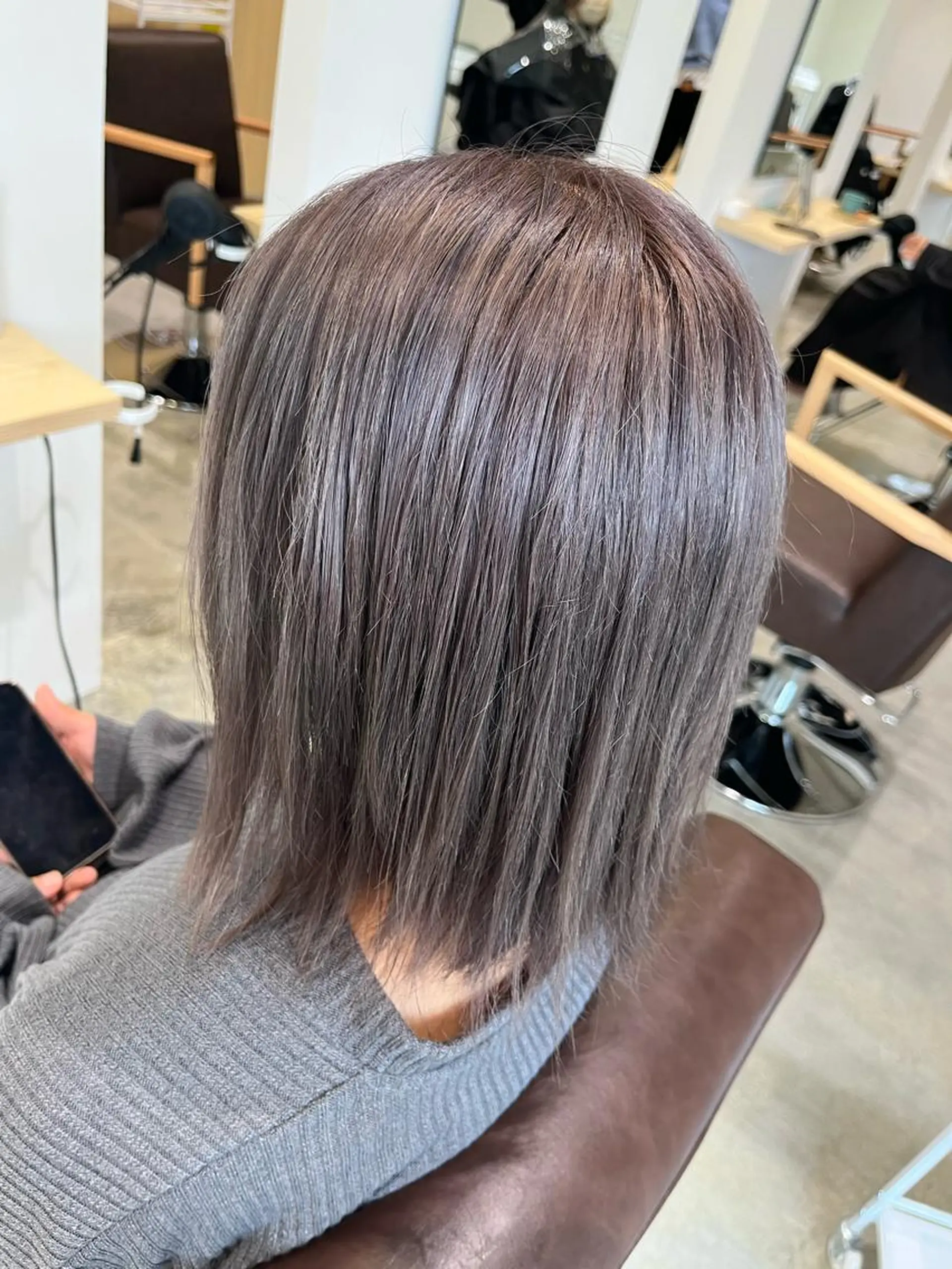 ミディアム アッシュ ハイライト 髪質改善 ヘアカラー 🌼あんなtrend color🌼のヘアスタイル