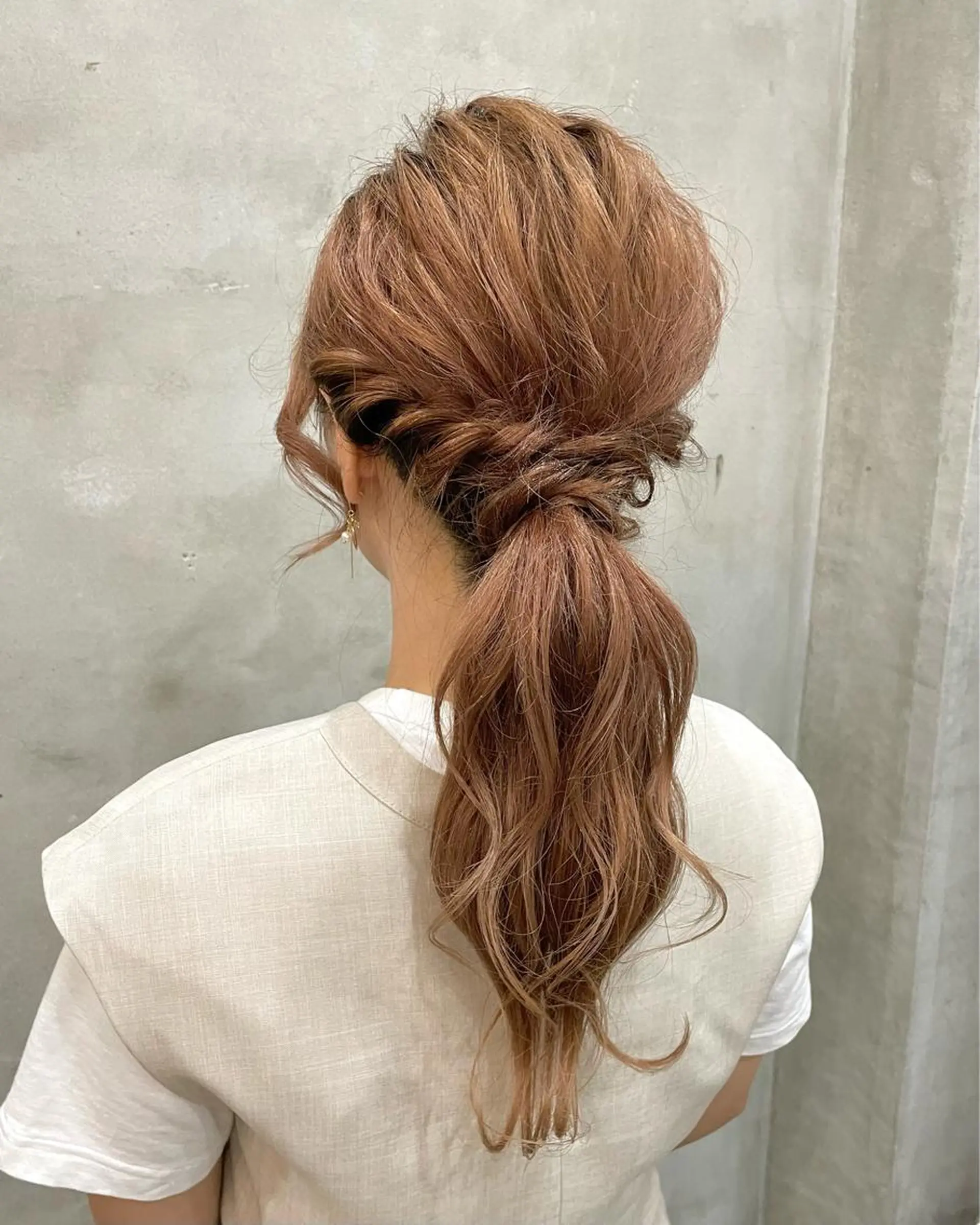 ロング ヘアアレンジ ヘアセット 【ピンク/韓国ヘア/ ヘアセット】亜海のヘアスタイル