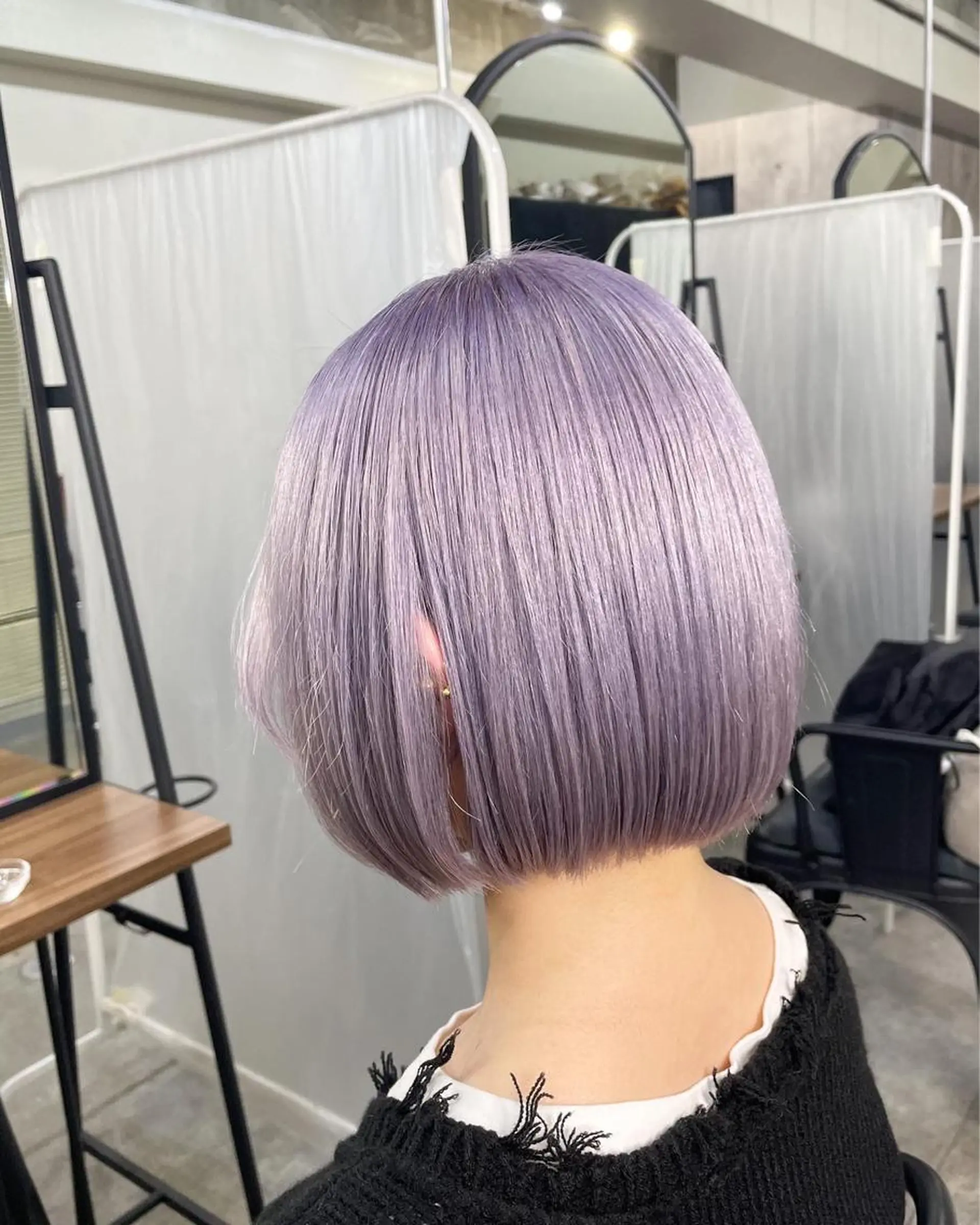 ショート カラー ヘアアレンジ パープルカラー ボブ 大人スタイル 太田のヘアスタイル