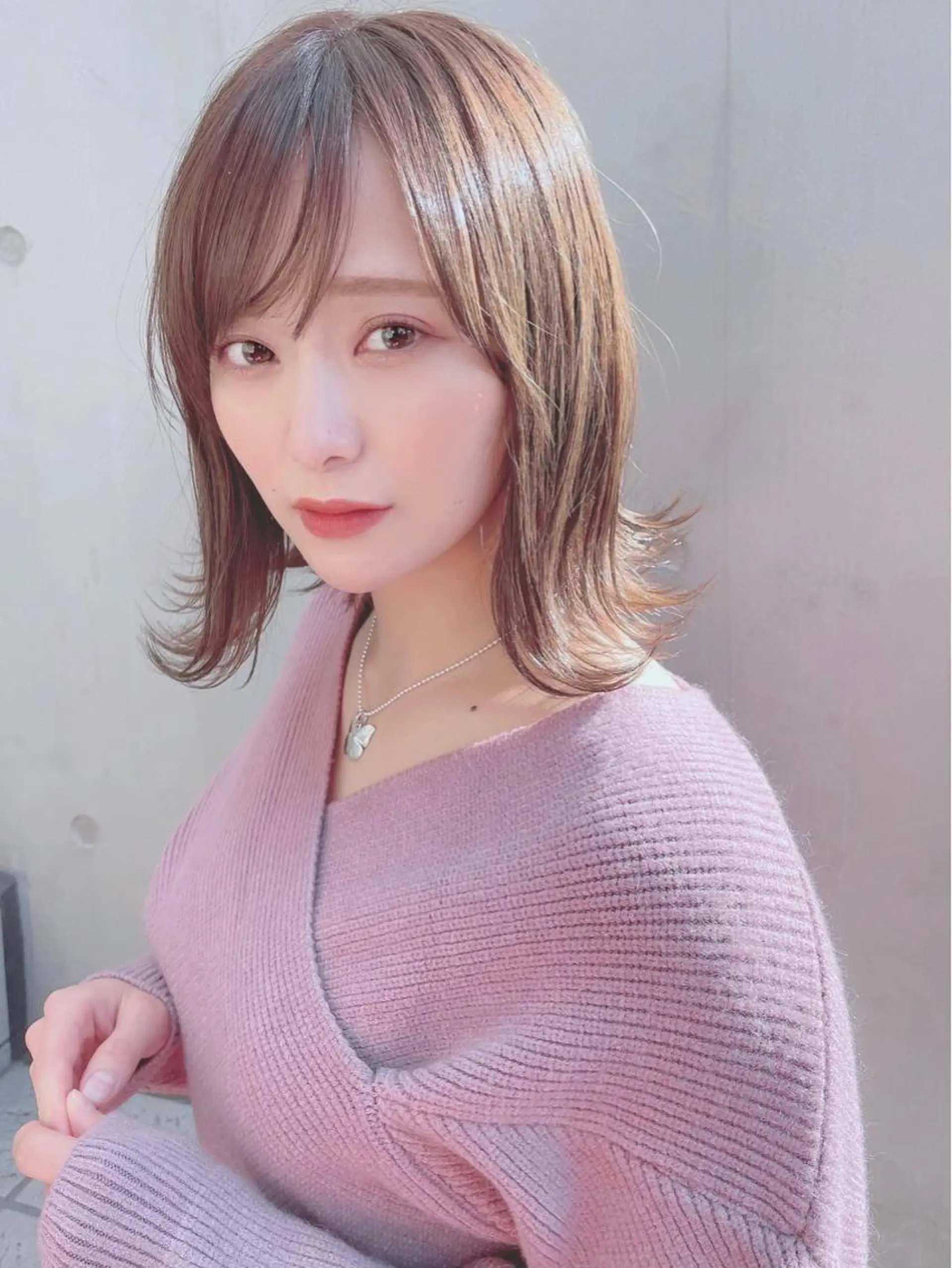 ミディアム カラー パーマ 【公式】amble luxe池袋東口🩷のヘアスタイル