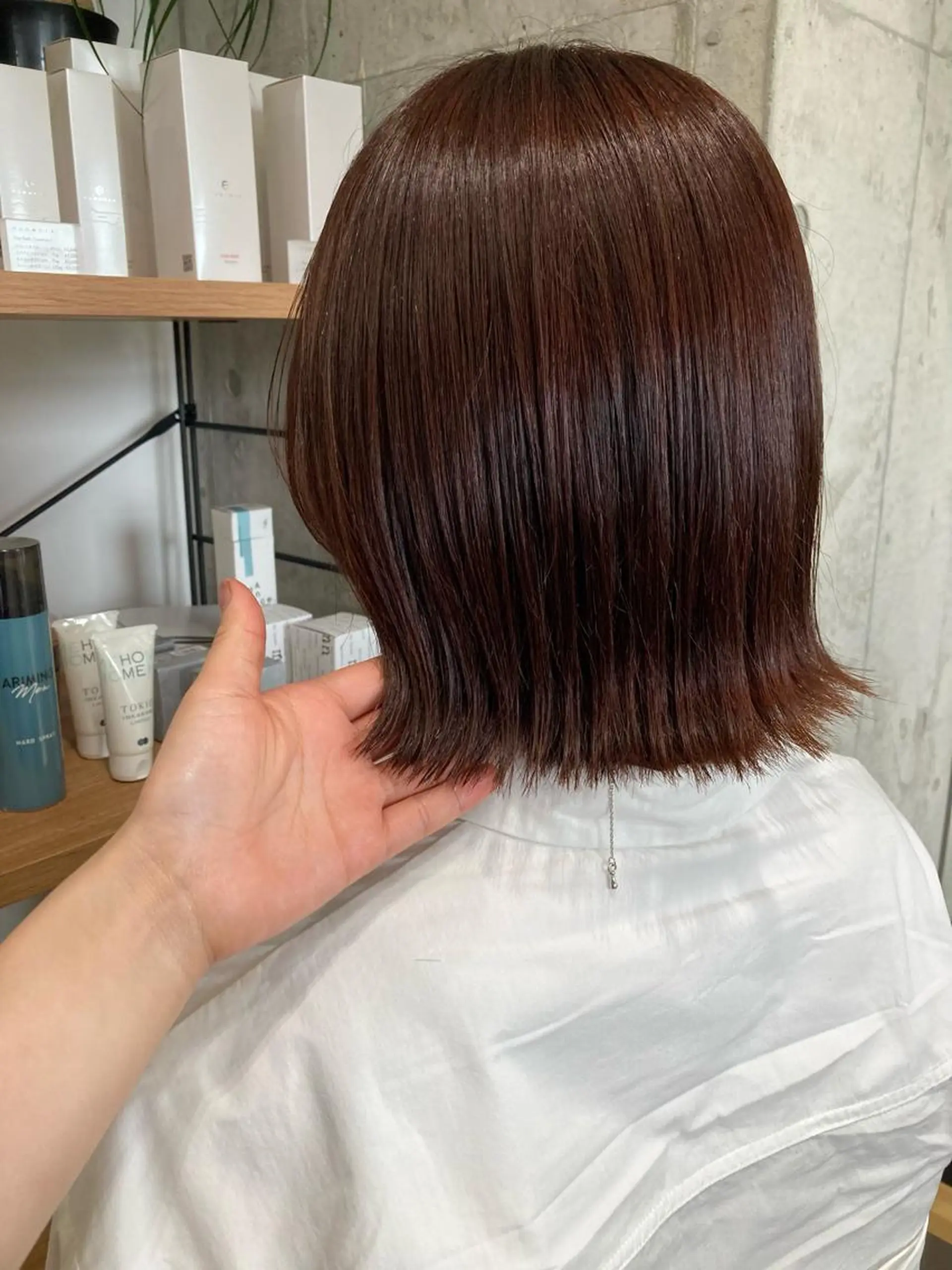 ショート ヘアカラー トリートメント ✨色持ちの良い艶 カラー✨蟹江真世のヘアスタイル