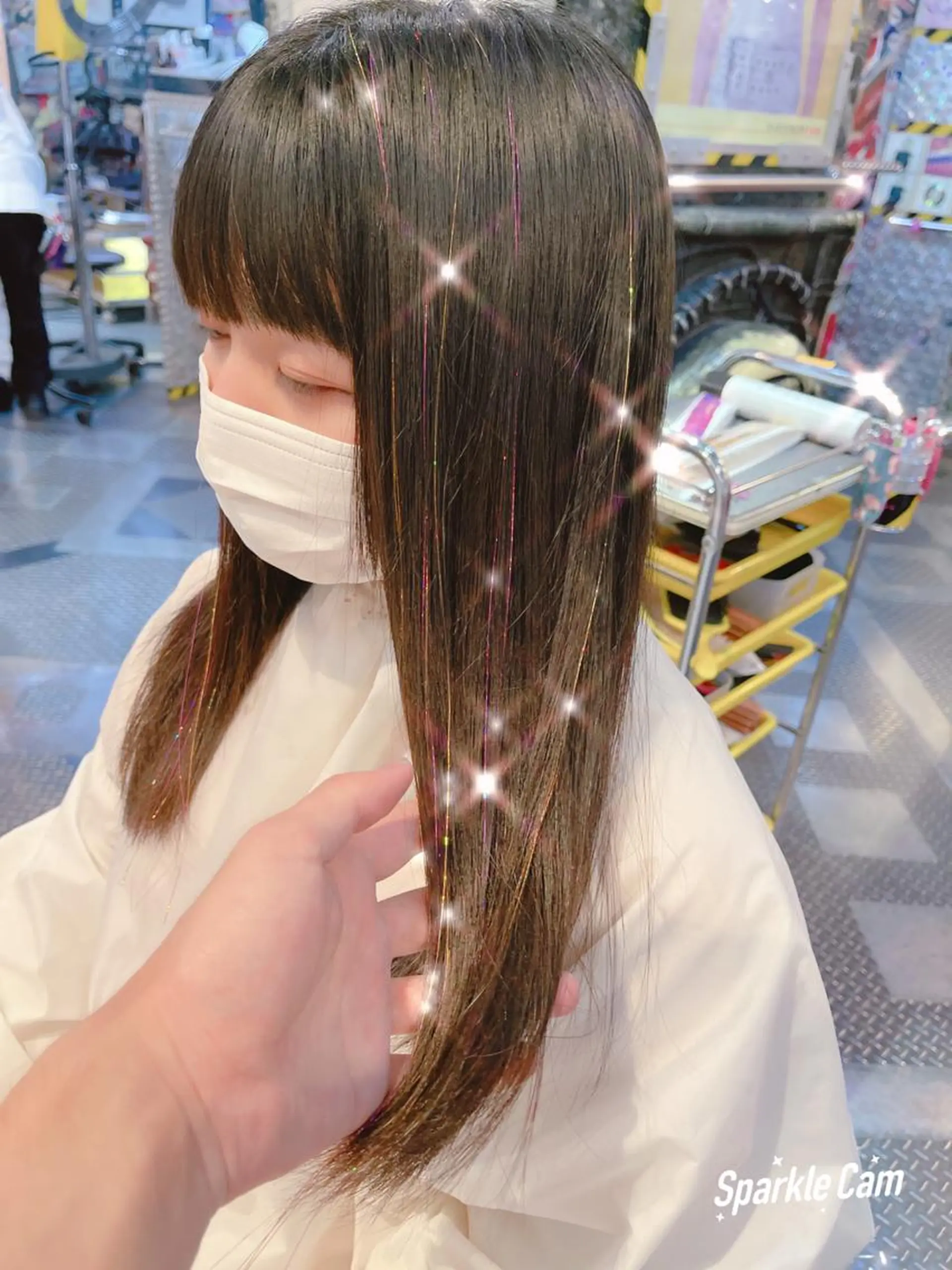 ミディアム カラー パーマ ヘアアレンジ 韓国風ヘア 🌈派手髪エクステ ブレイズ🌈ひろとのヘアスタイル