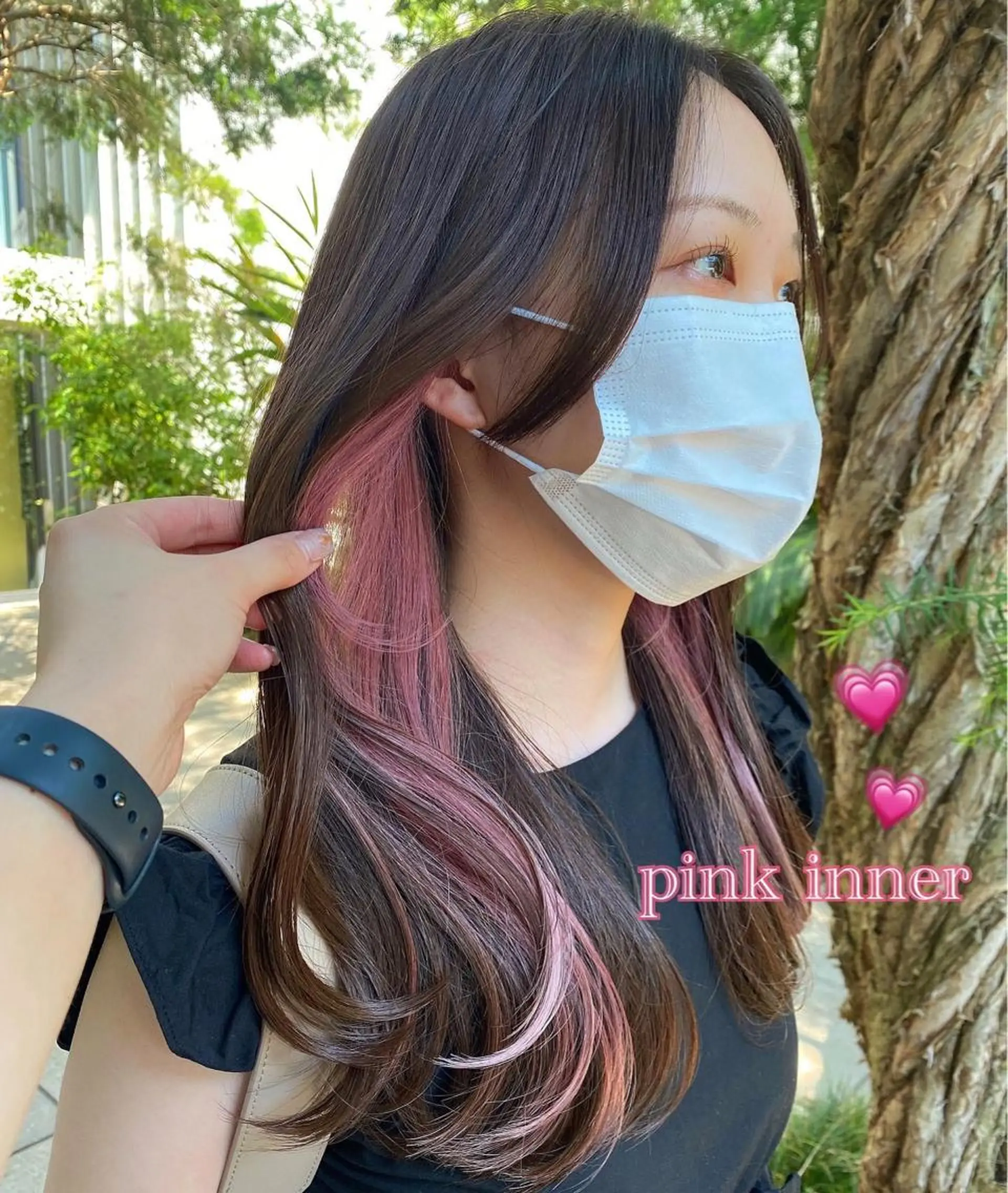 ロング ヘアカラー ナガイ アヤのヘアスタイル