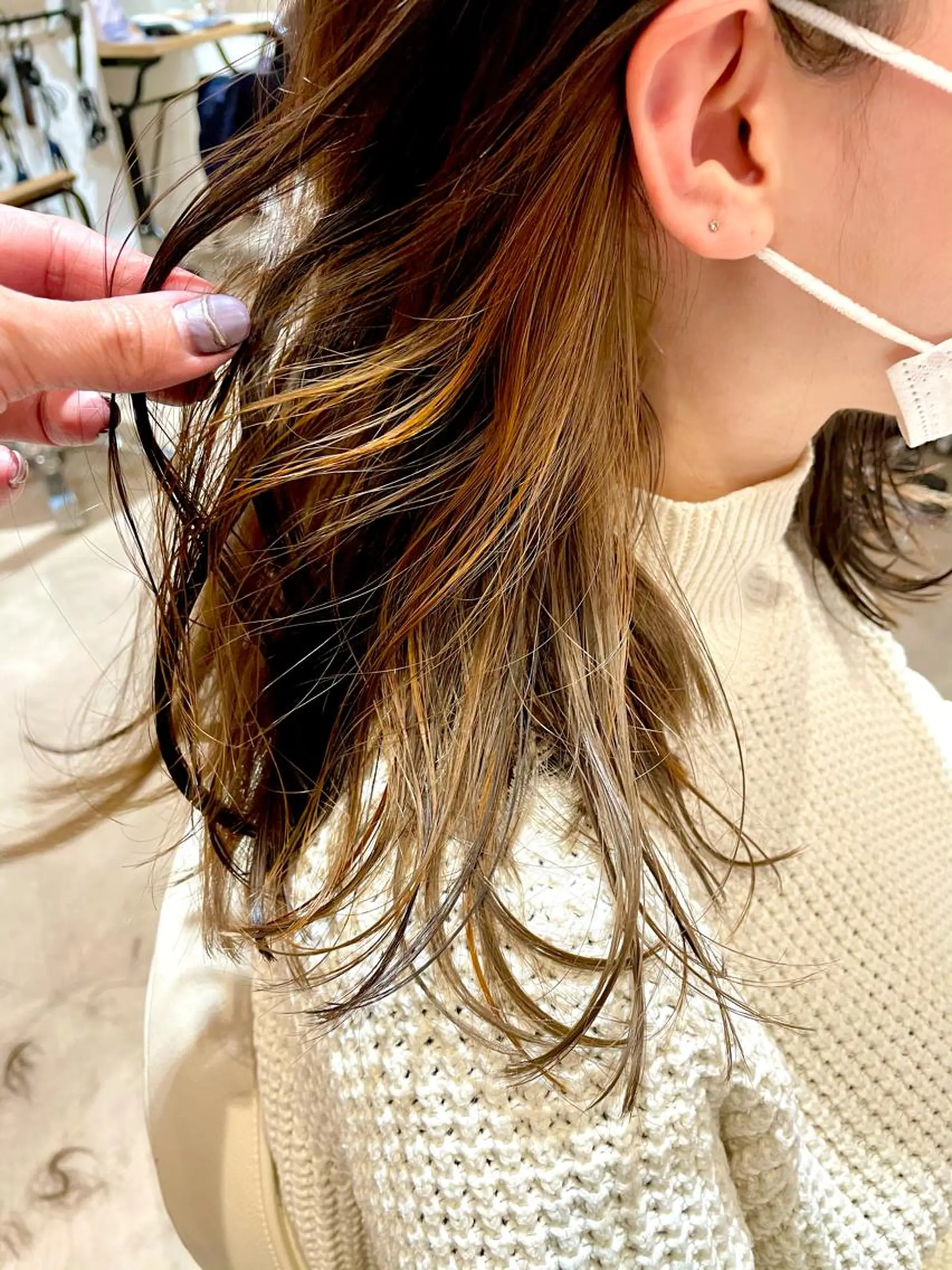 ミディアム カラー 沖縄東京2拠点美容師 mamicoのヘアスタイル