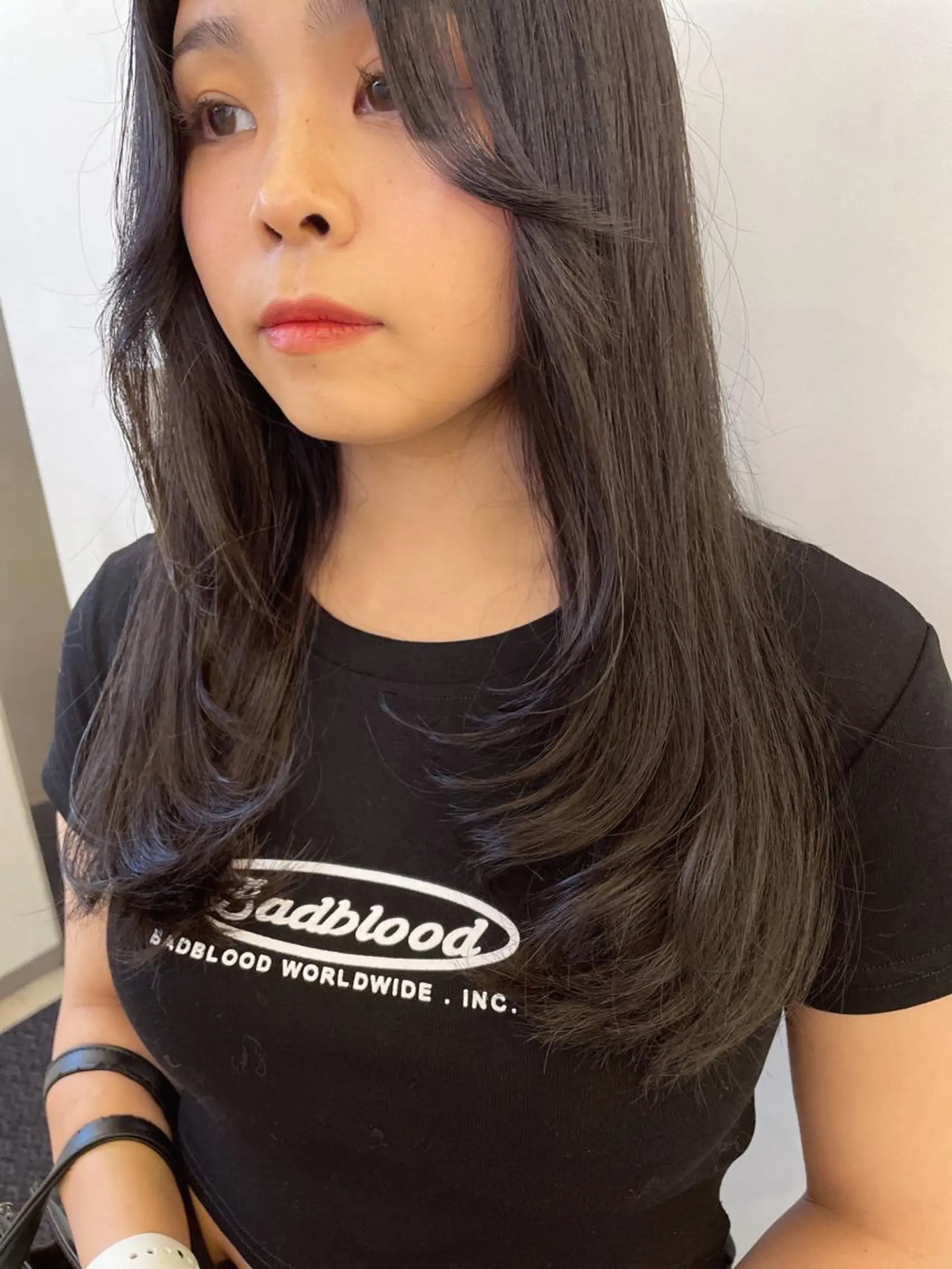 セミロング レイヤーカット ワンホンレイヤー 💘韓国レイヤー上 品カラーruru💘のヘアスタイル