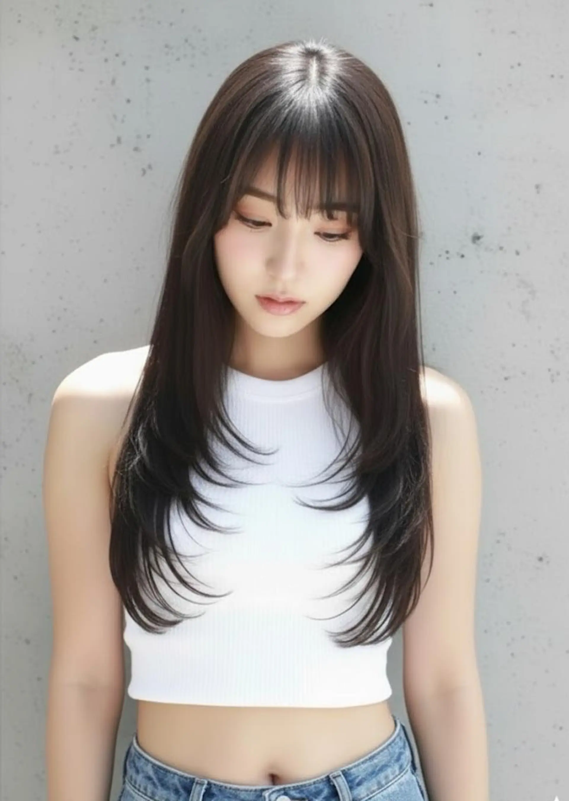 ロング カラー ブラウンカラー ダークブラウン レイヤーカット カット ヘアカラー ヘアサロンM渋谷 カットカラーブリーチのヘアスタイル