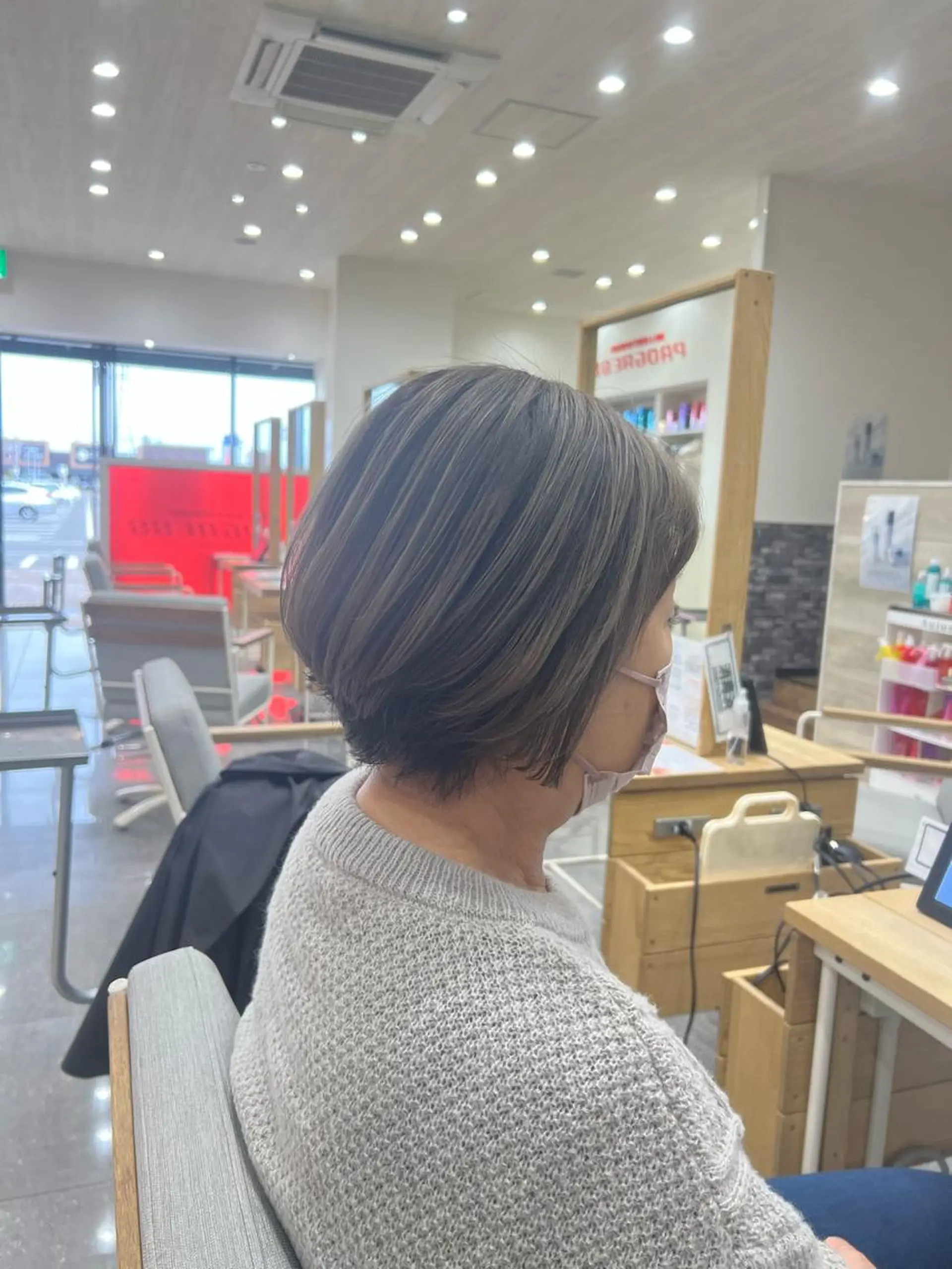 ショート カラー ヘアカラー 太白区/白髪ぼかし ハイライト/千葉達人のヘアスタイル