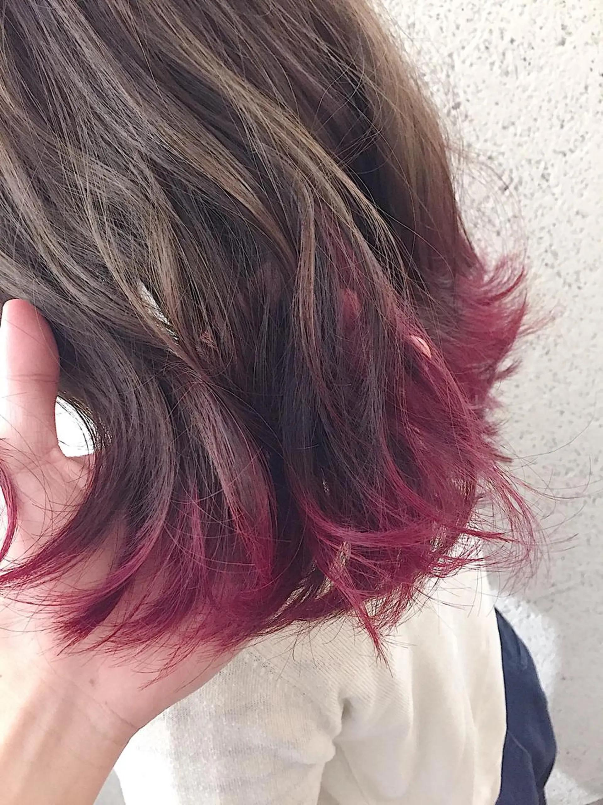 ミディアム カラー ヘアアレンジ お団子ヘア アディクシーカラー バレイヤージュ ブリーチ ブルーカラー ✨ハイクオリティ✨ 山本香也のヘアスタイル