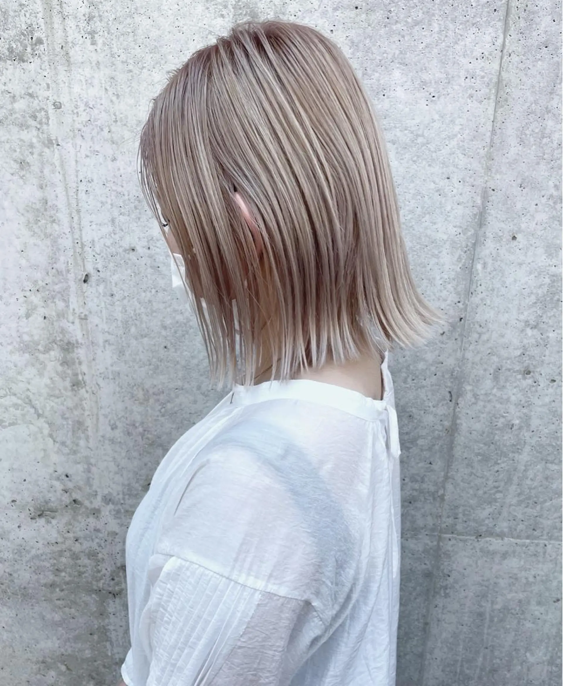 ミディアム カラー ブリーチ ラベンダーカラー coco♡ 韓国hairのヘアスタイル