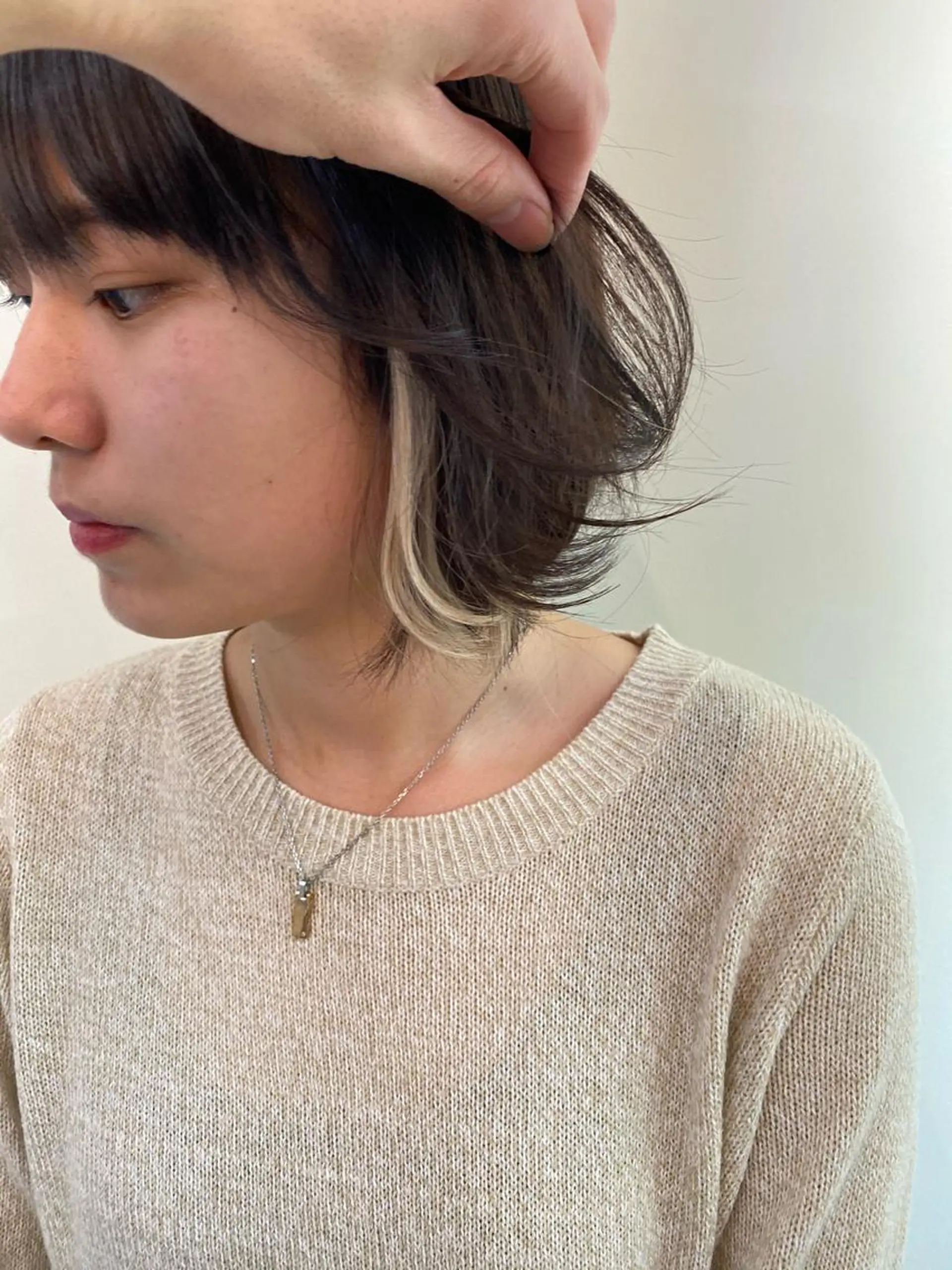 ショート カラー エクステ エクステ レイヤーウルフ エクステ磯部のヘアスタイル