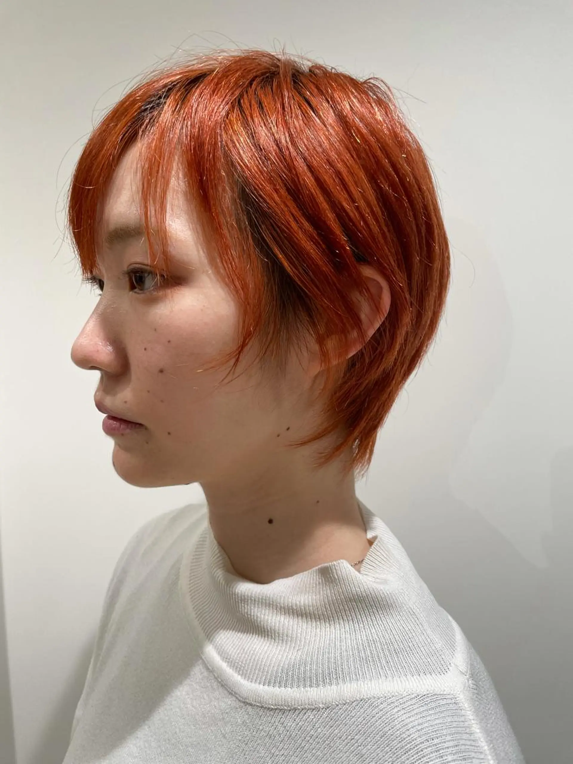 ショート カラー オレンジ 福島成美/髪質改善 縮毛矯正/カラーのヘアスタイル