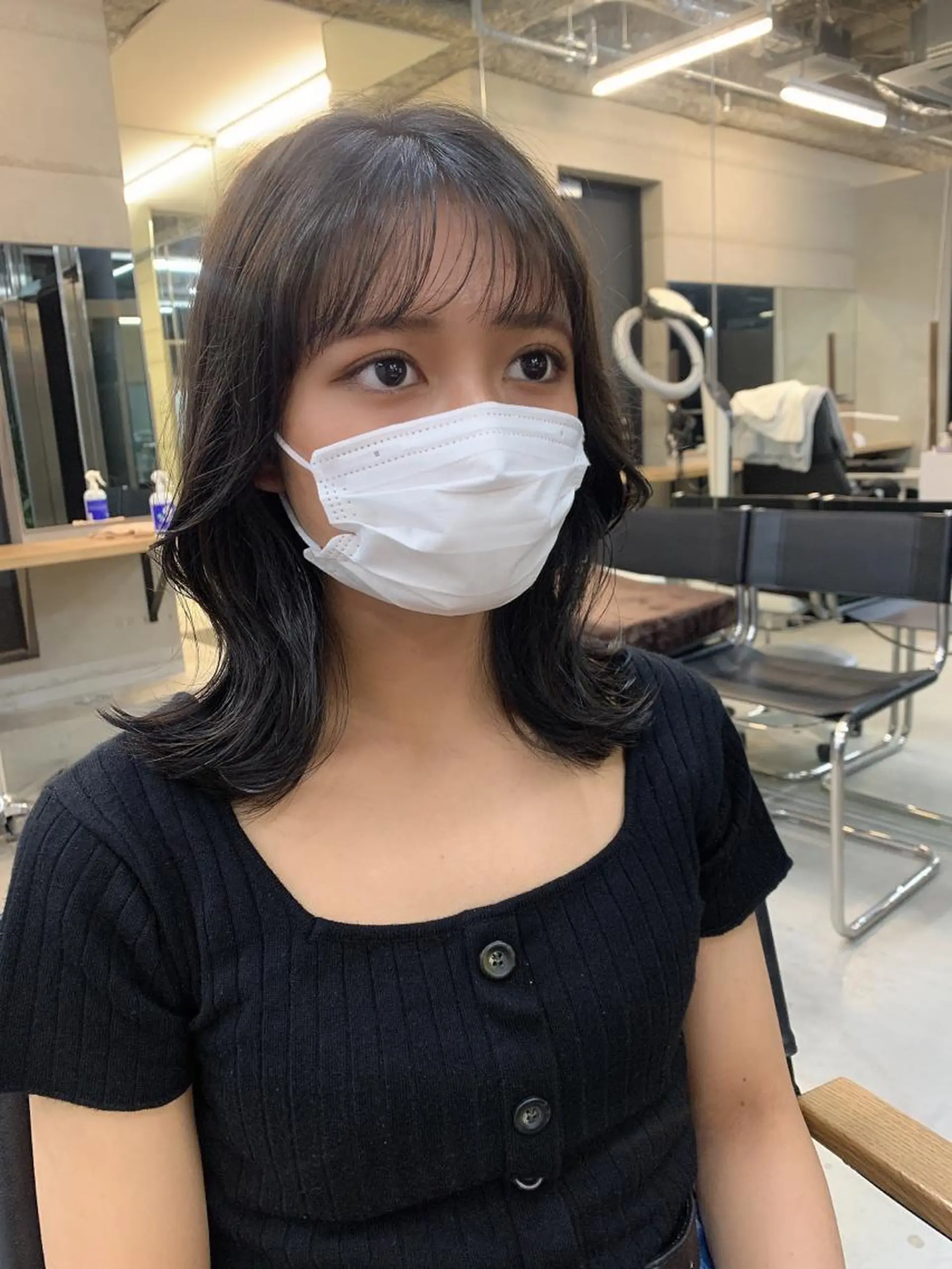 ミディアム カラー カット ヘアカラー トリートメント ヘッドスパ ヘアセット 透明感/オリーブ/ グレージュ/YUKAのヘアスタイル