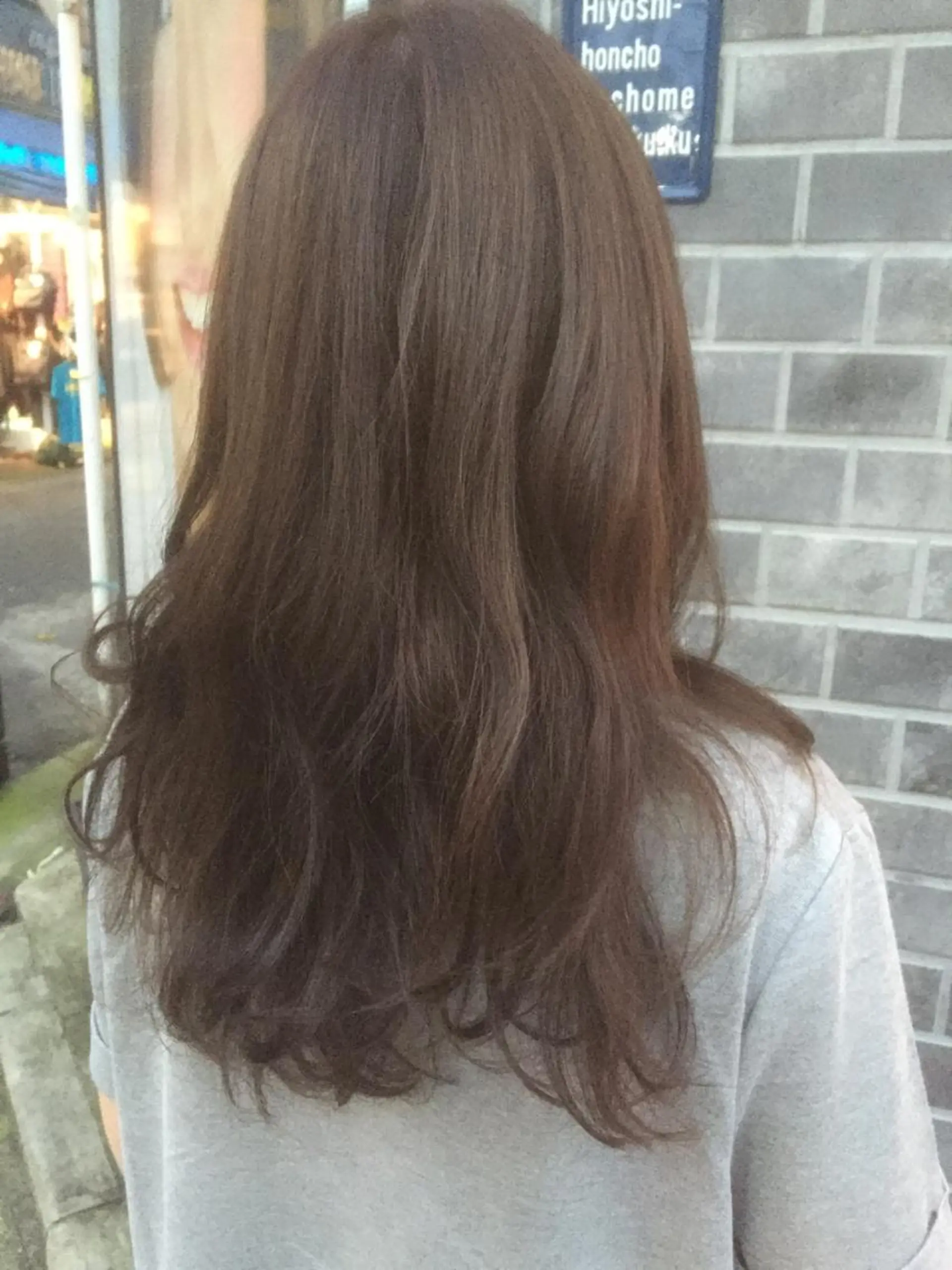 ロング カラー パーマ 透明感カラー トリートメント 【白髪ぼかし 専門GBG】自由が丘のヘアスタイル