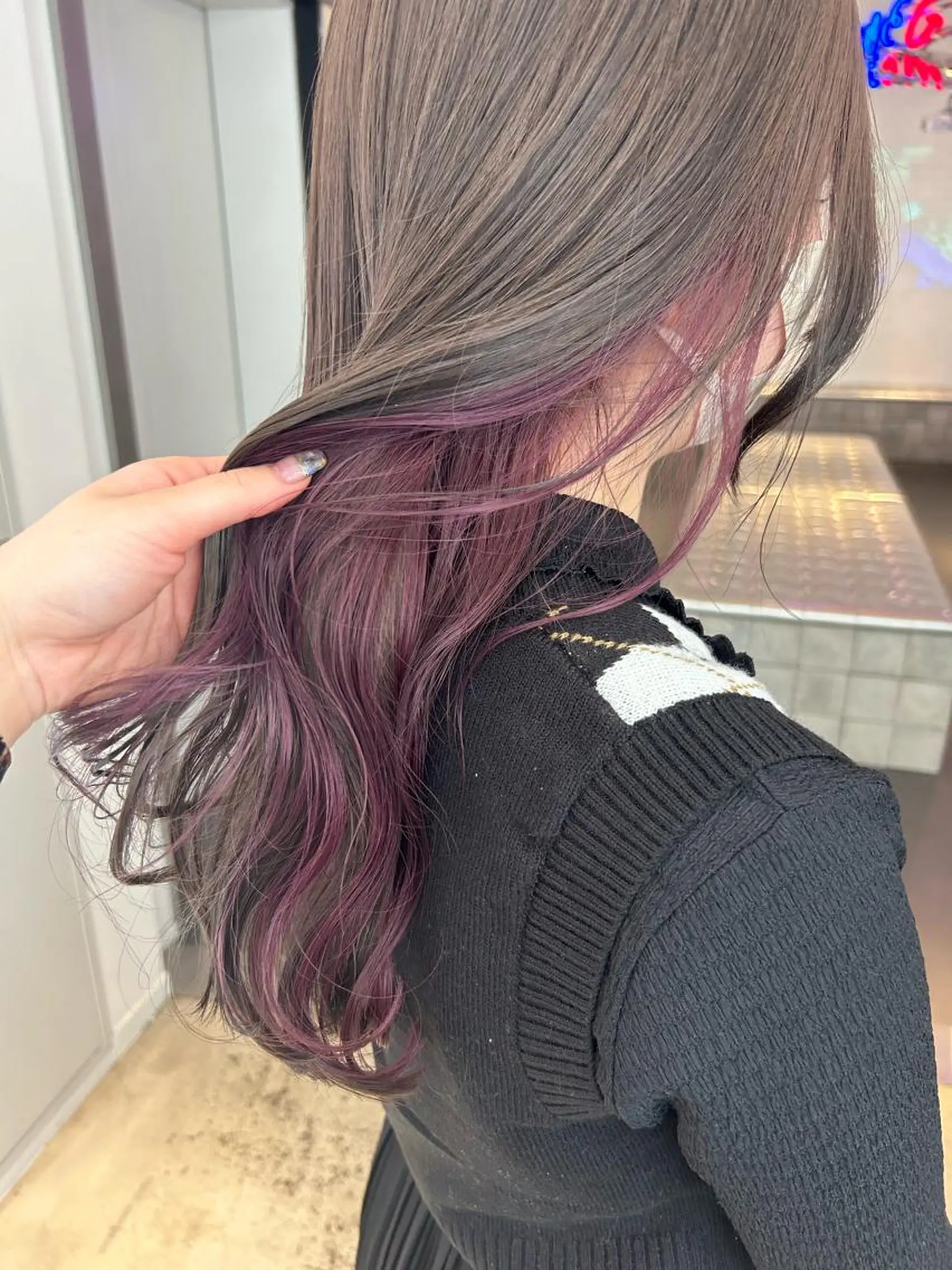 ロング ボブ 髪質改善 レイヤーカット ヘアカラー トリートメント MiRI💜地毛級 エクステ✖似合わせ技のヘアスタイル