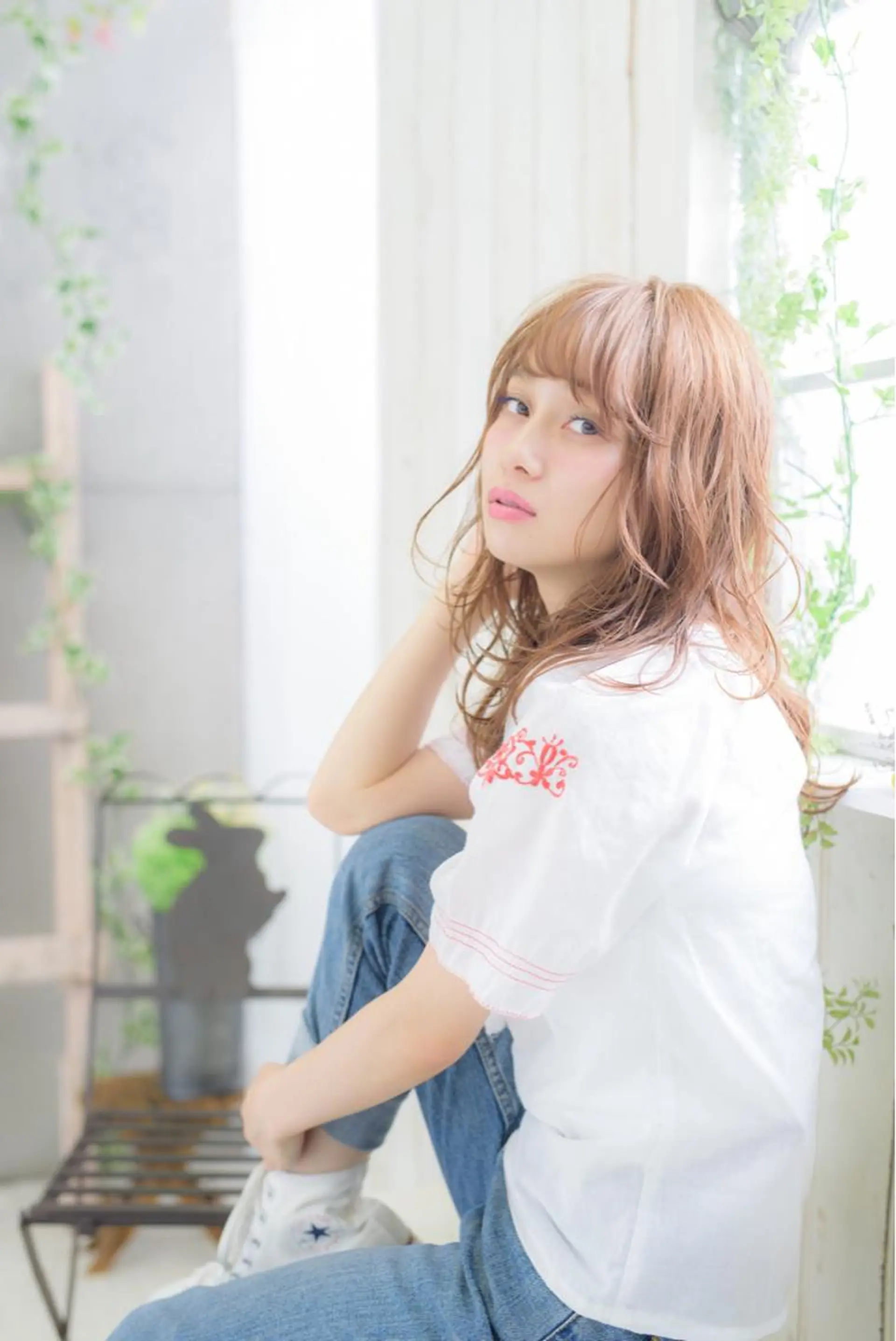 ミディアム セミロング カラー シースルーバング ✂︎マンツーマン施術 ａｙｅ✂︎のヘアスタイル