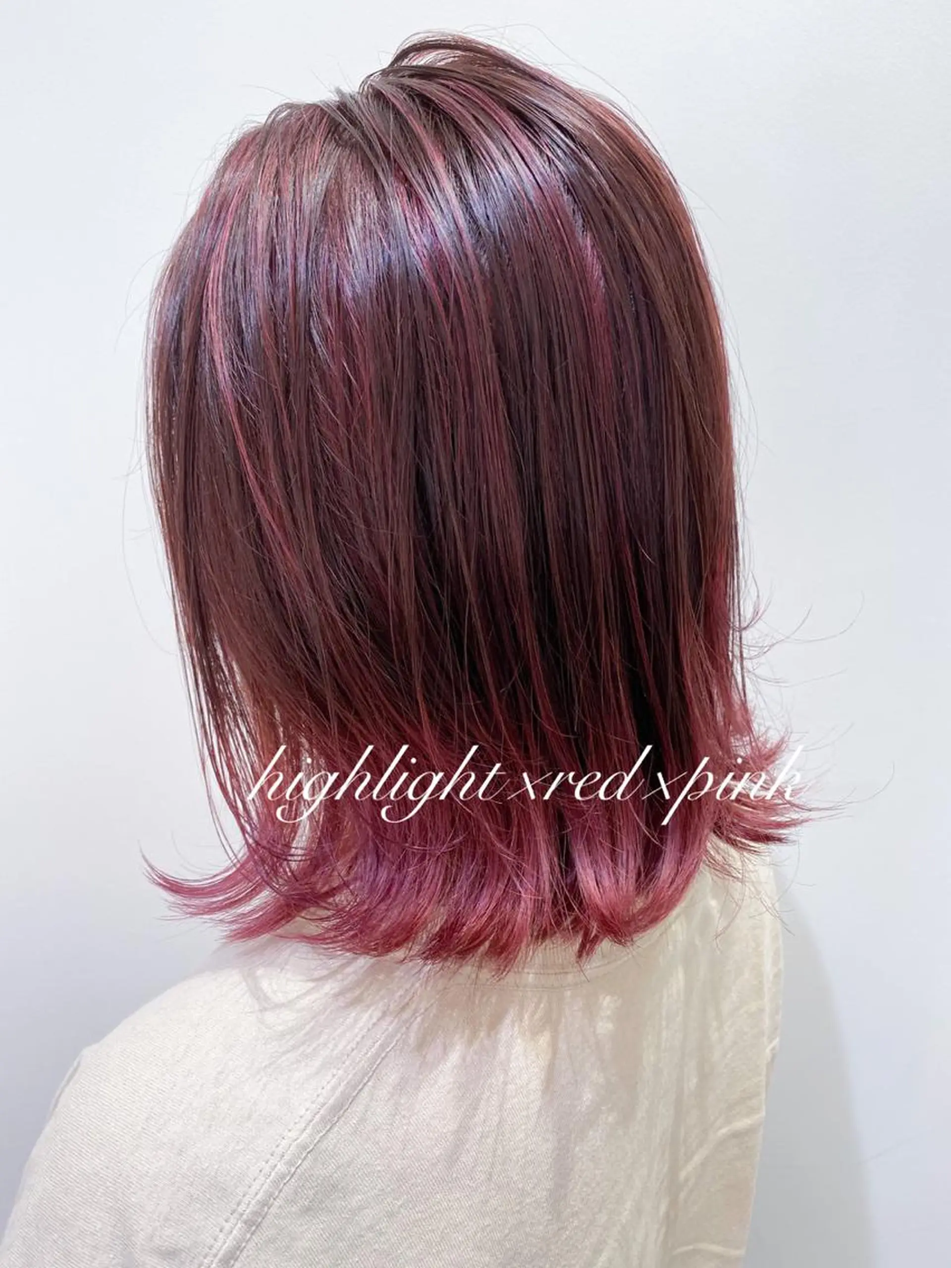 ミディアム ハイライト ヘアカラー トリートメント 横浜🍒ルーツカラー エクステ／RIEのヘアスタイル